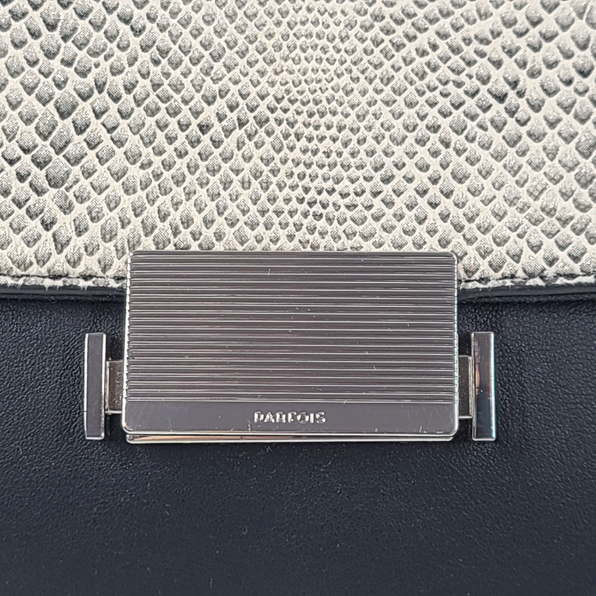 Parfois Women's Crossbody Bag Flap Closure Animal Snake Print Faux Leather Black