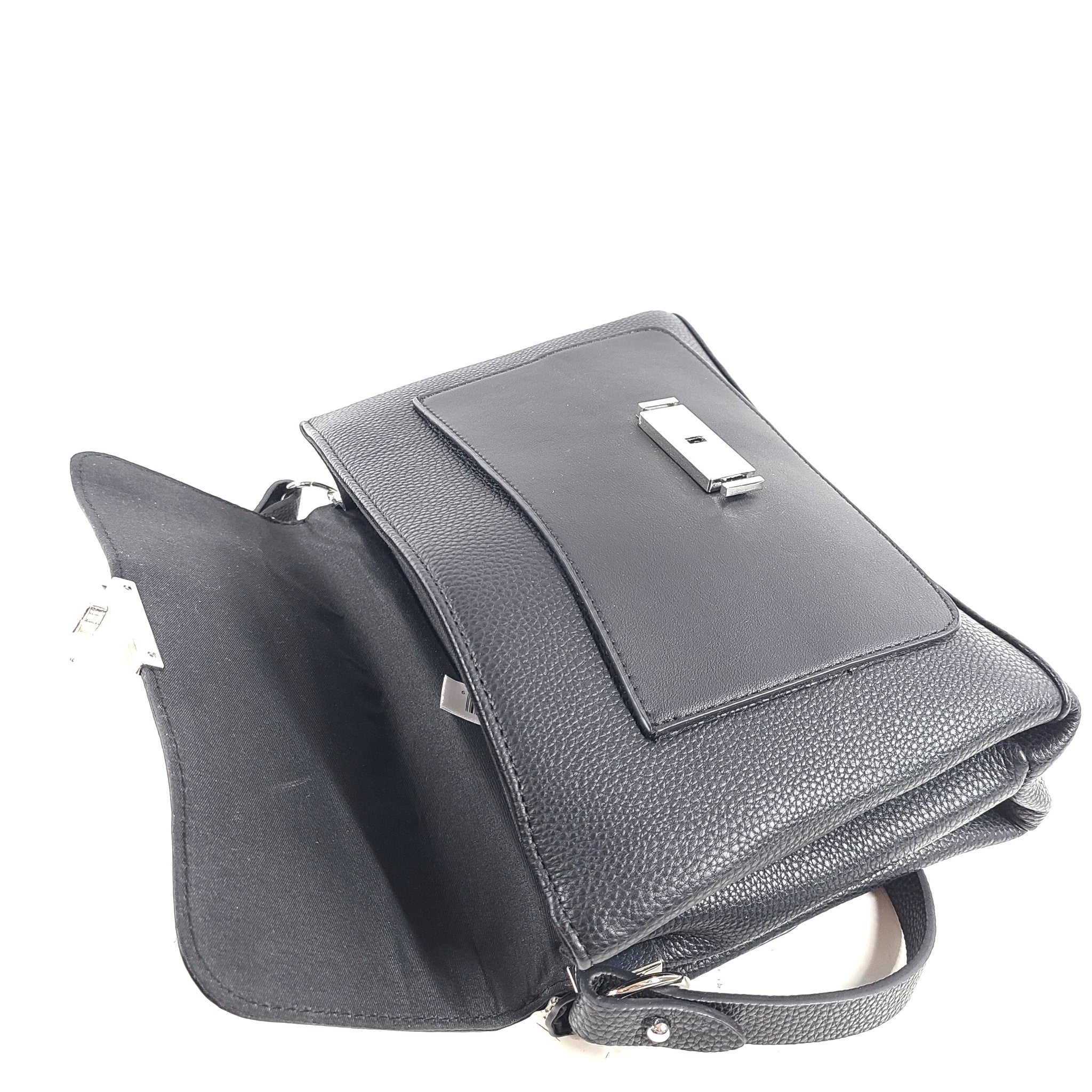 Parfois Women's Crossbody Bag Flap Closure Animal Snake Print Faux Leather Black