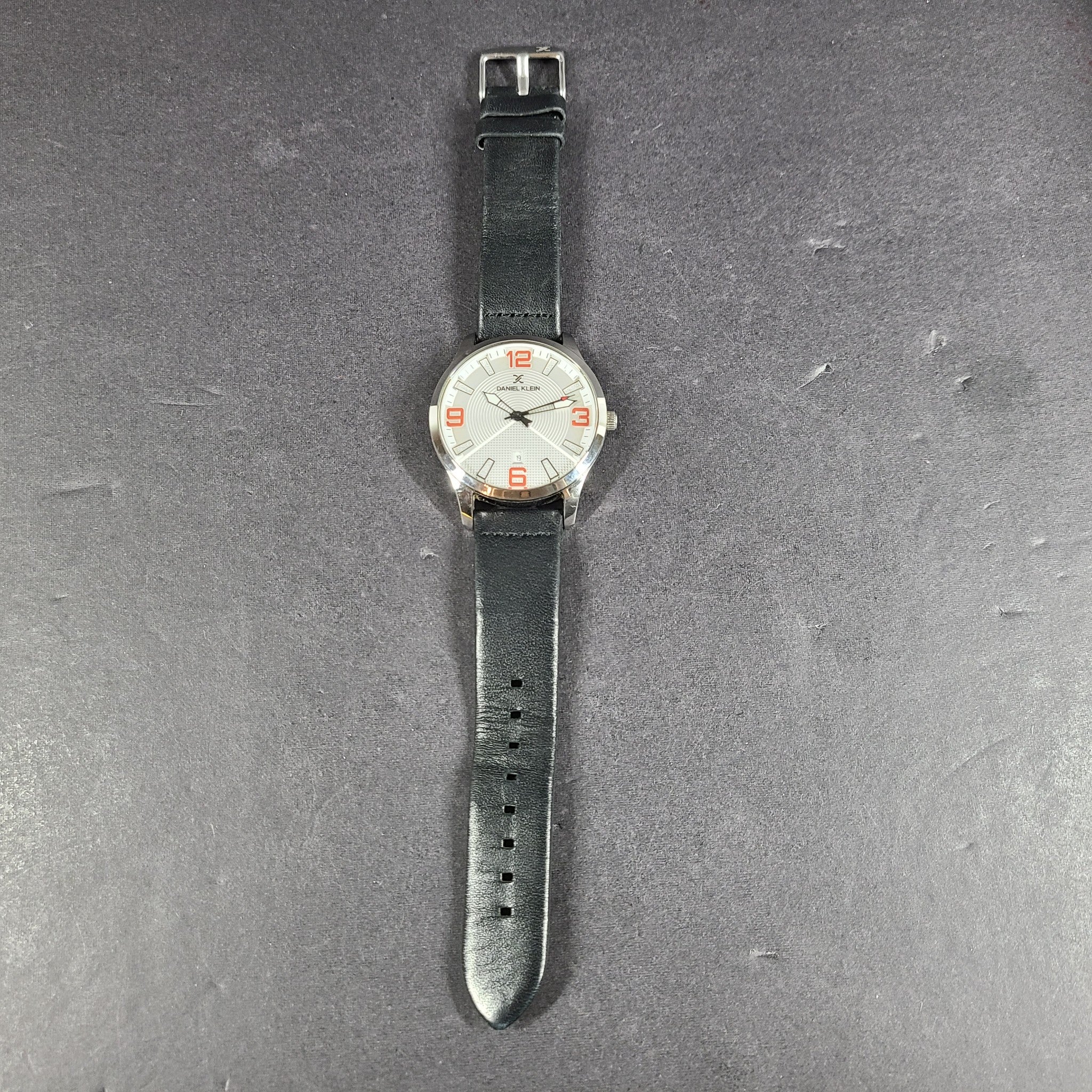 Daniel Klein Men's 44mm Analog Silver Dial Quartz Watch DK12235 Date Window