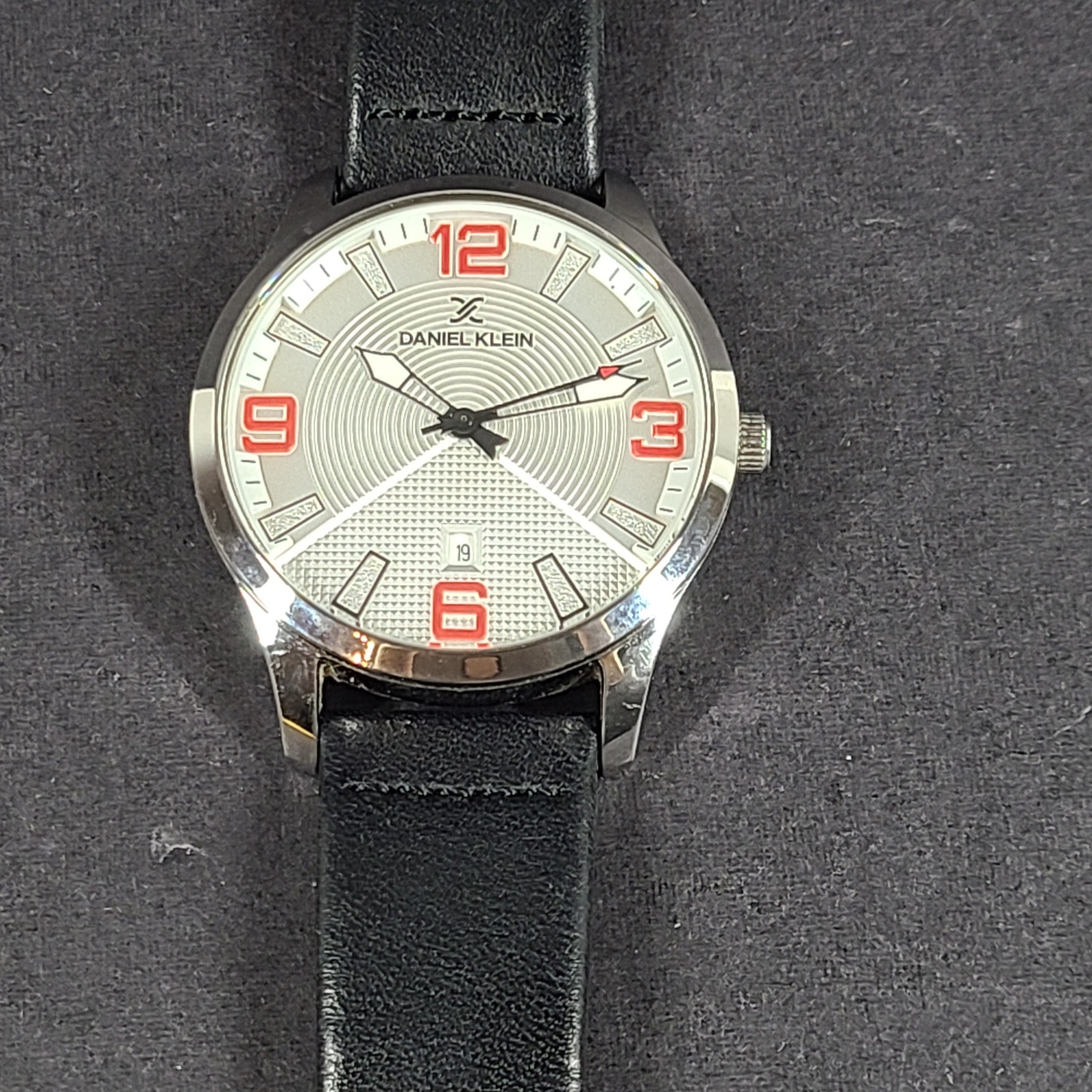 Daniel Klein Men's 44mm Analog Silver Dial Quartz Watch DK12235 Date Window