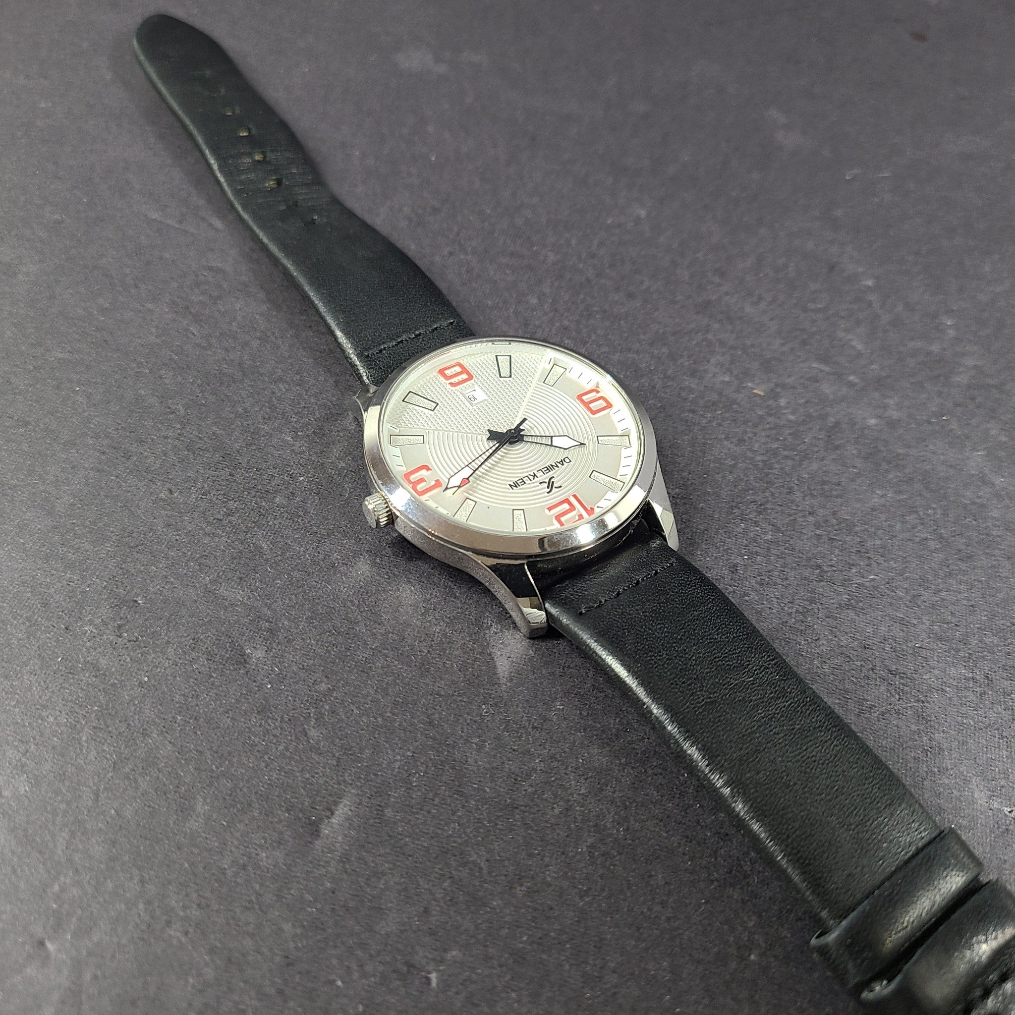 Daniel Klein Men's 44mm Analog Silver Dial Quartz Watch DK12235 Date Window