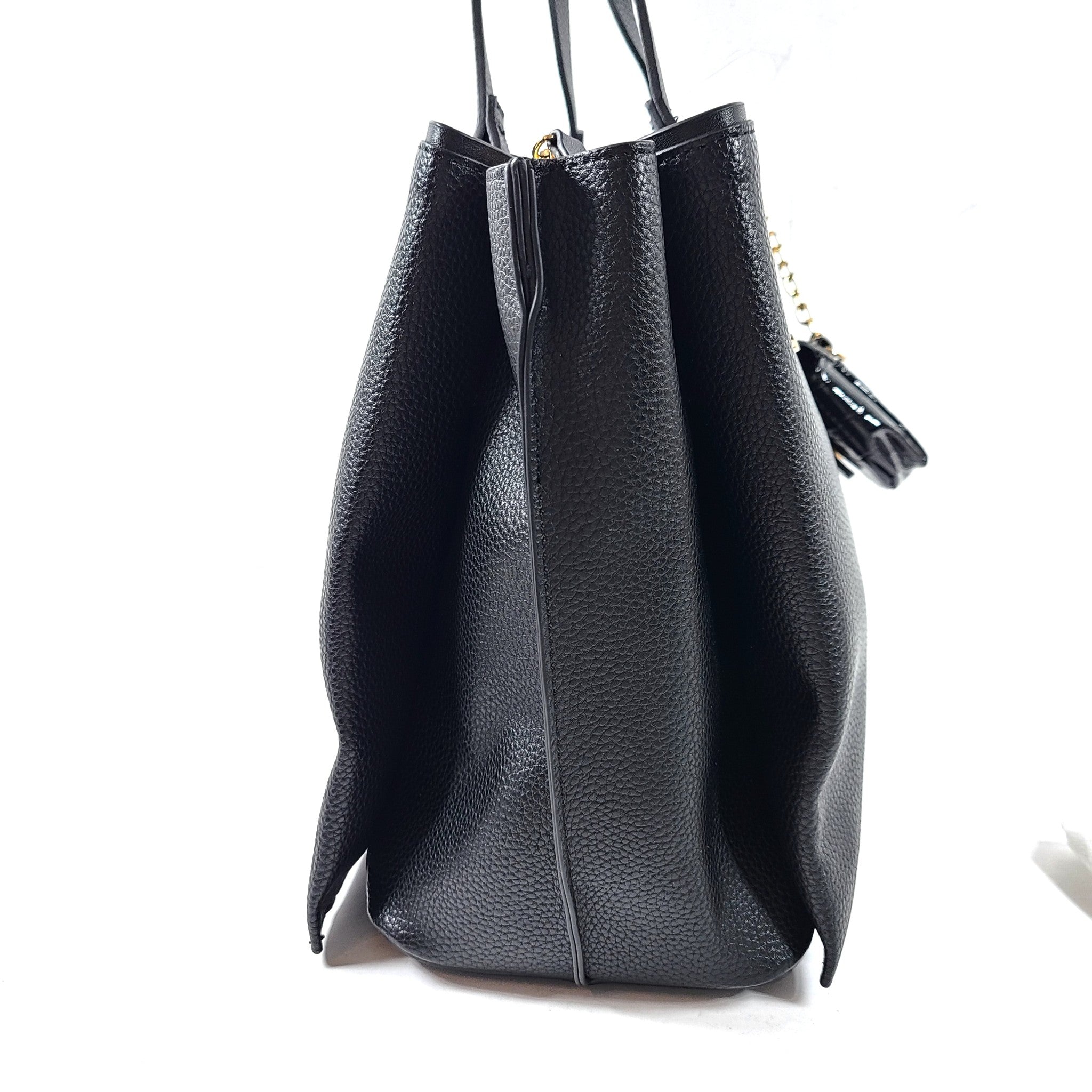 Aldo Women's Lothaytram Tote Bag Large Double Handle Faux Leather Black