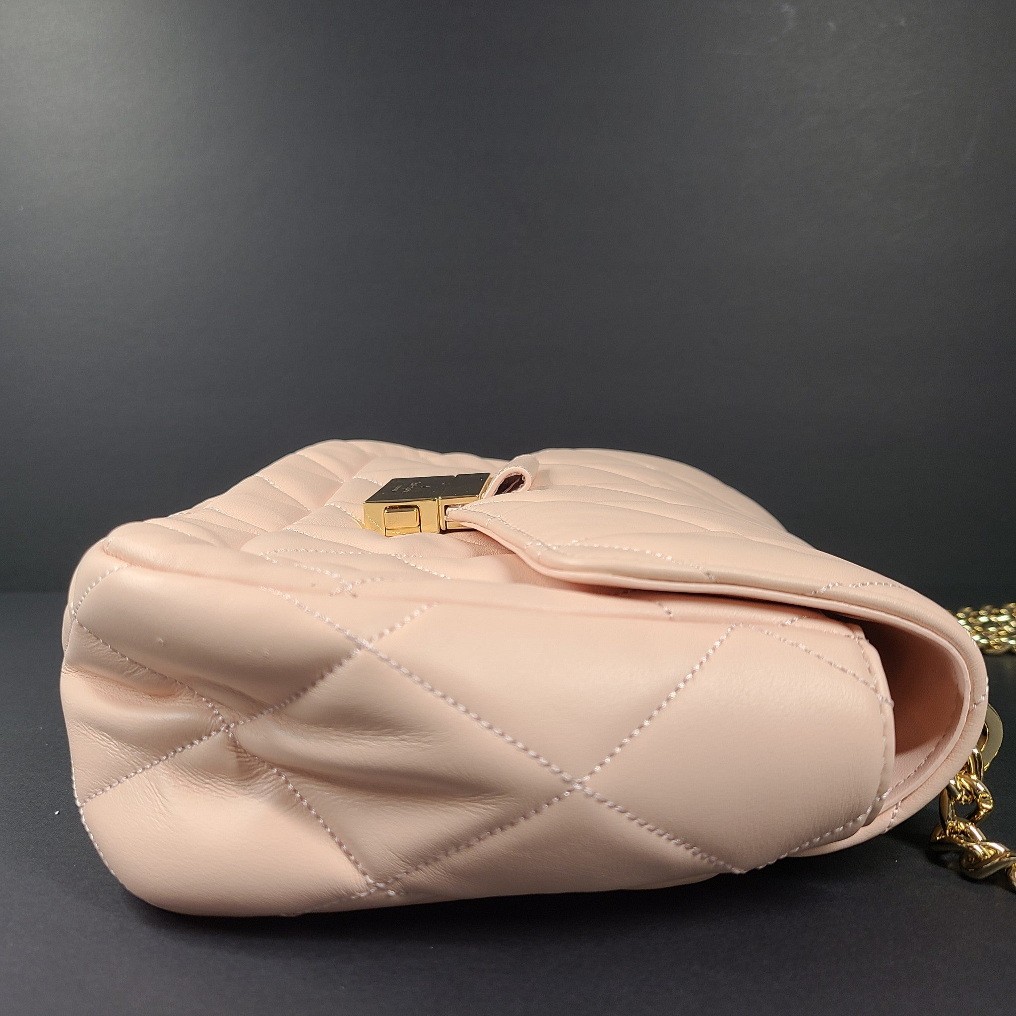 Kate Spade Carey Medium Flap Shoulder Bag Quilted Leather Crossbody Purse Pink