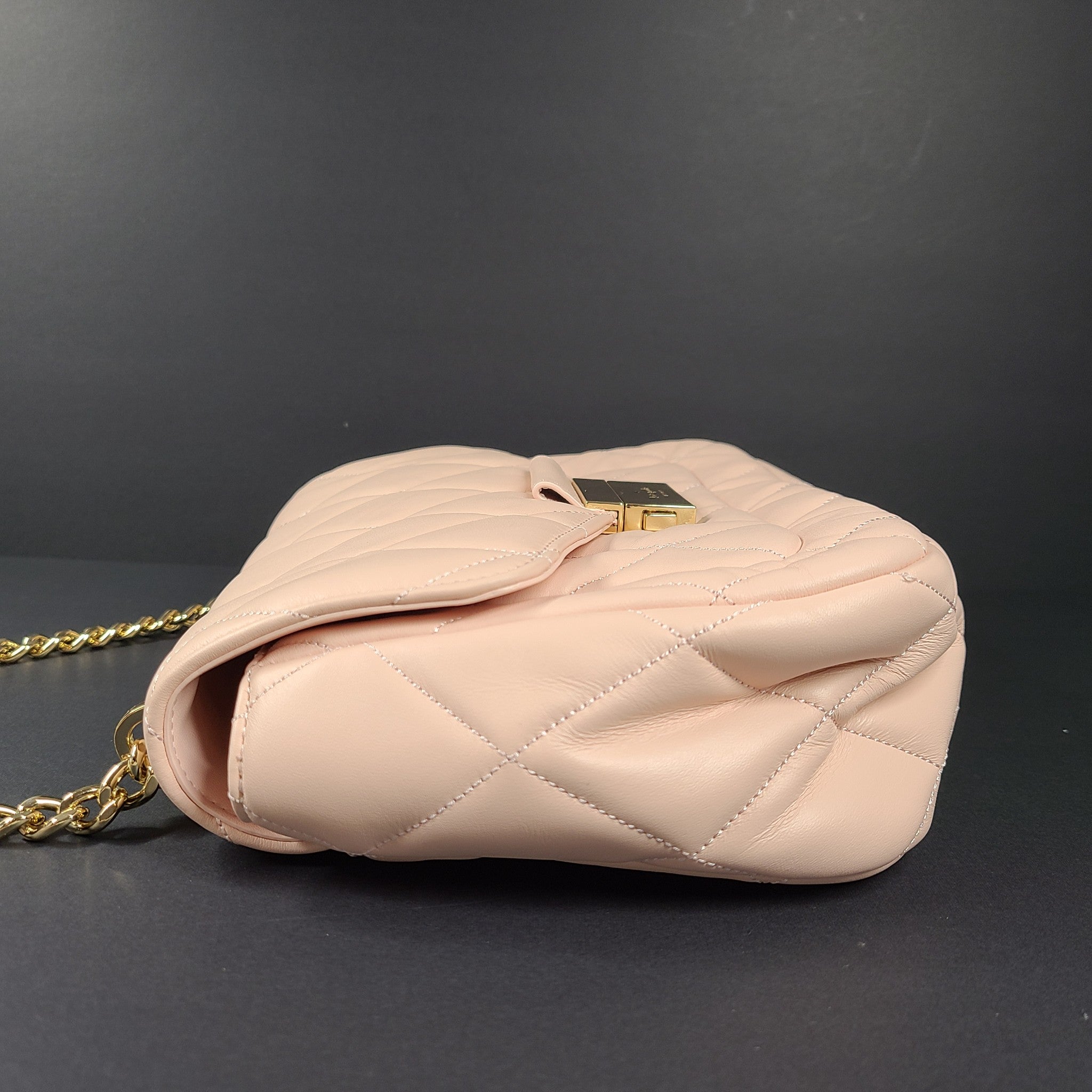 Kate Spade Carey Medium Flap Shoulder Bag Quilted Leather Crossbody Purse Pink
