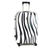 Heys 26" Spinner Luggage Hardside PC Expandable Zebra Print Black White