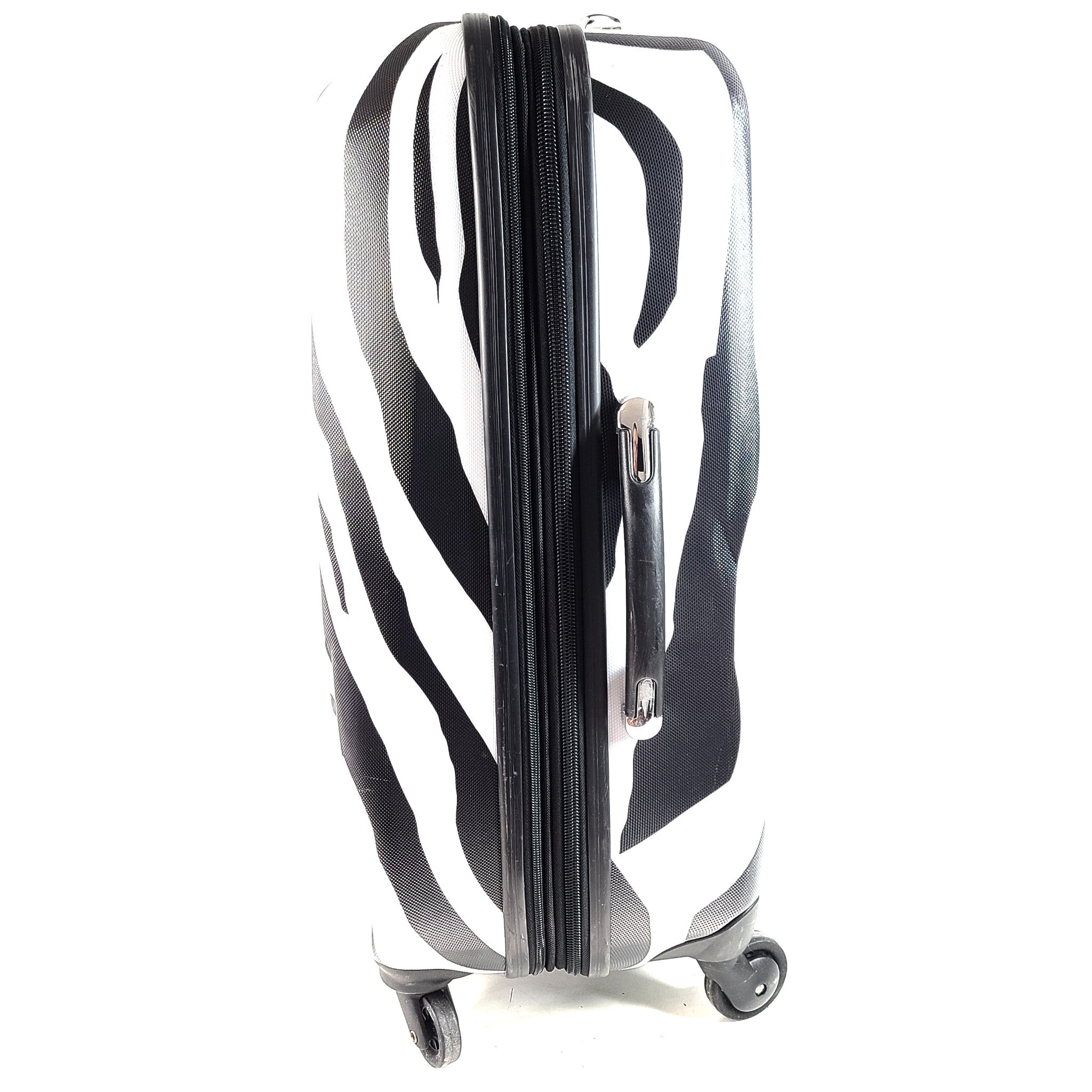 Heys 26" Spinner Luggage Hardside PC Expandable Zebra Print Black White