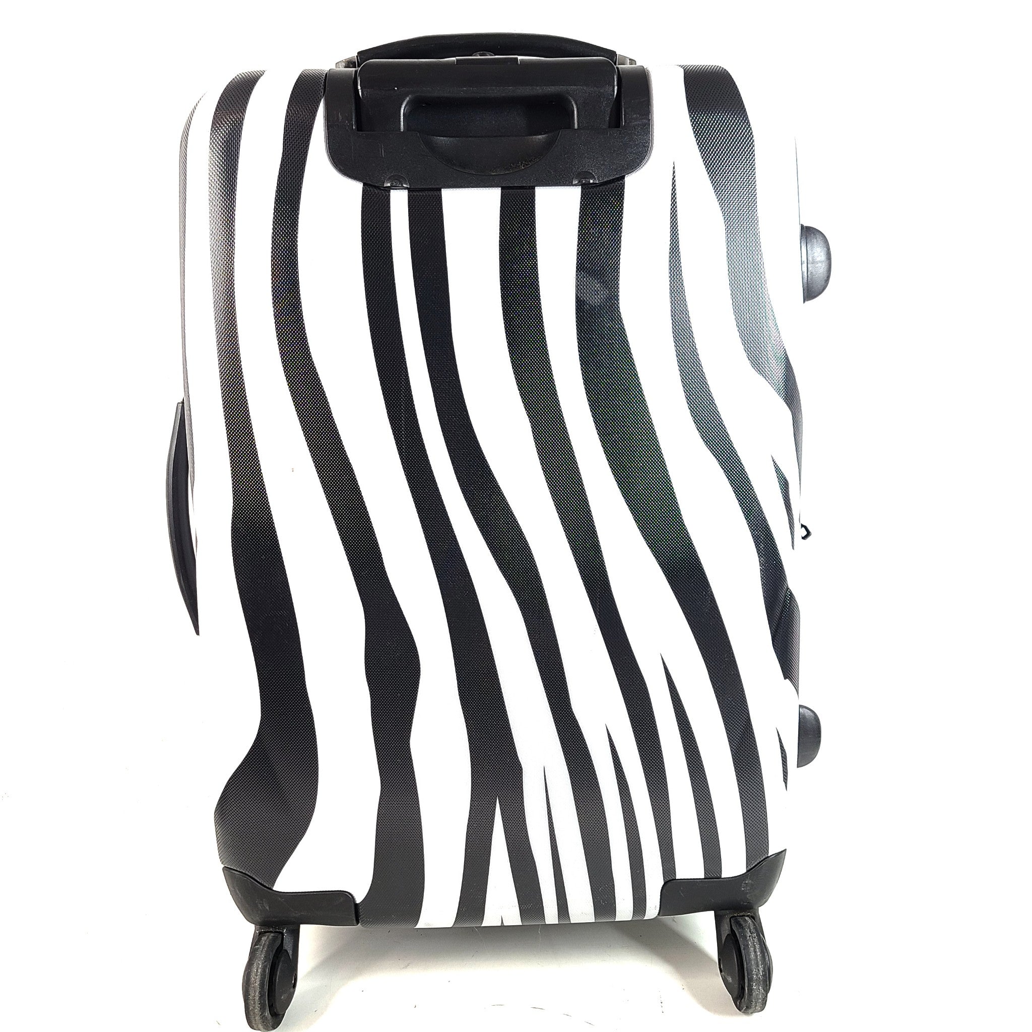 Heys 26" Spinner Luggage Hardside PC Expandable Zebra Print Black White