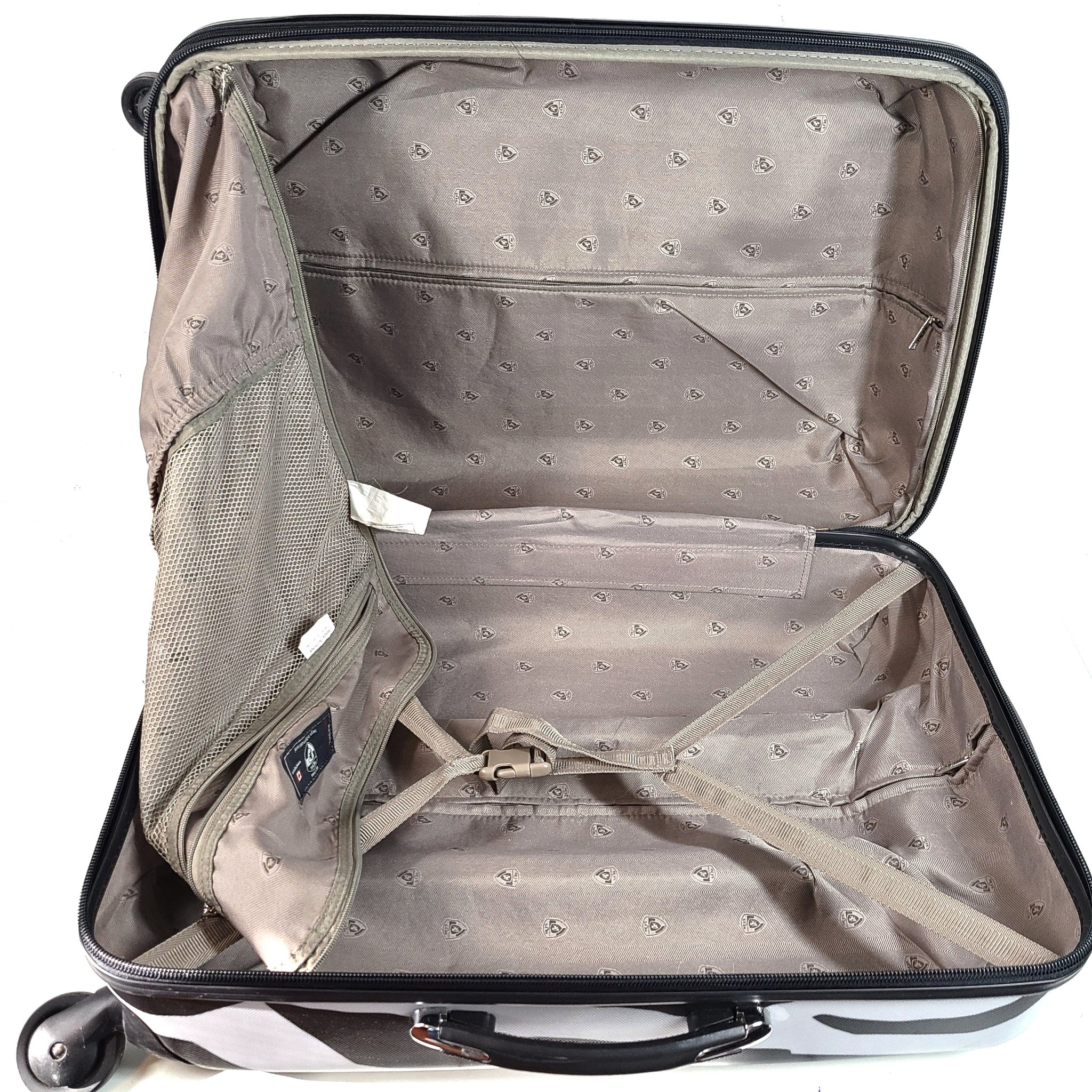 Heys 26" Spinner Luggage Hardside PC Expandable Zebra Print Black White