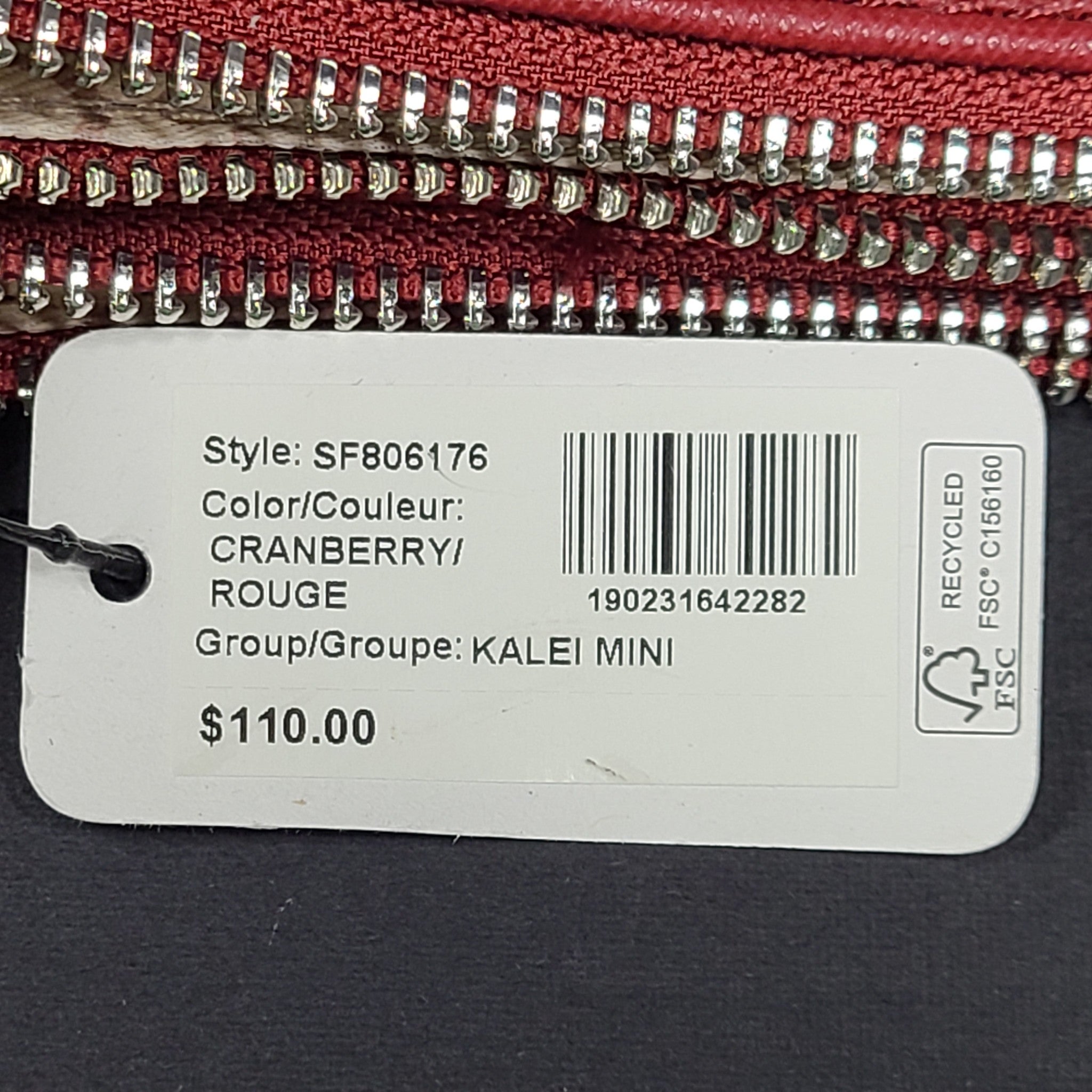 GUESS Kalei Mini Double Zip Crossbody Strap Bag Top-Zip Pockets Cranberry Red