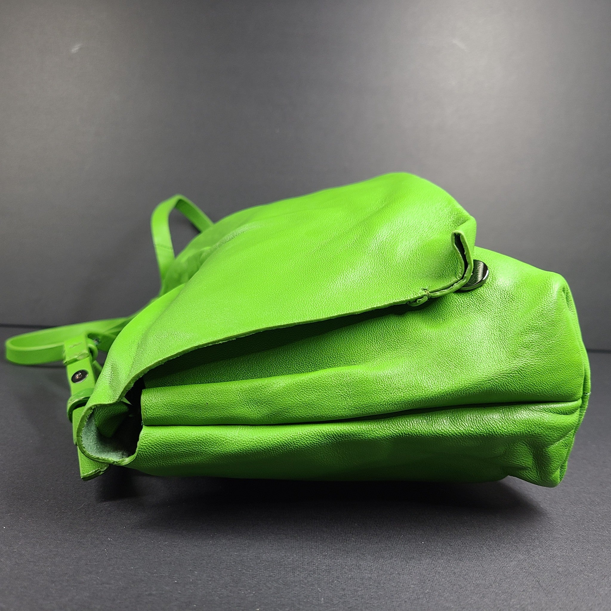 Massimo Dutti Nappa Leather Crossbody Bag Flap Closure Shoulder Bag Small Green