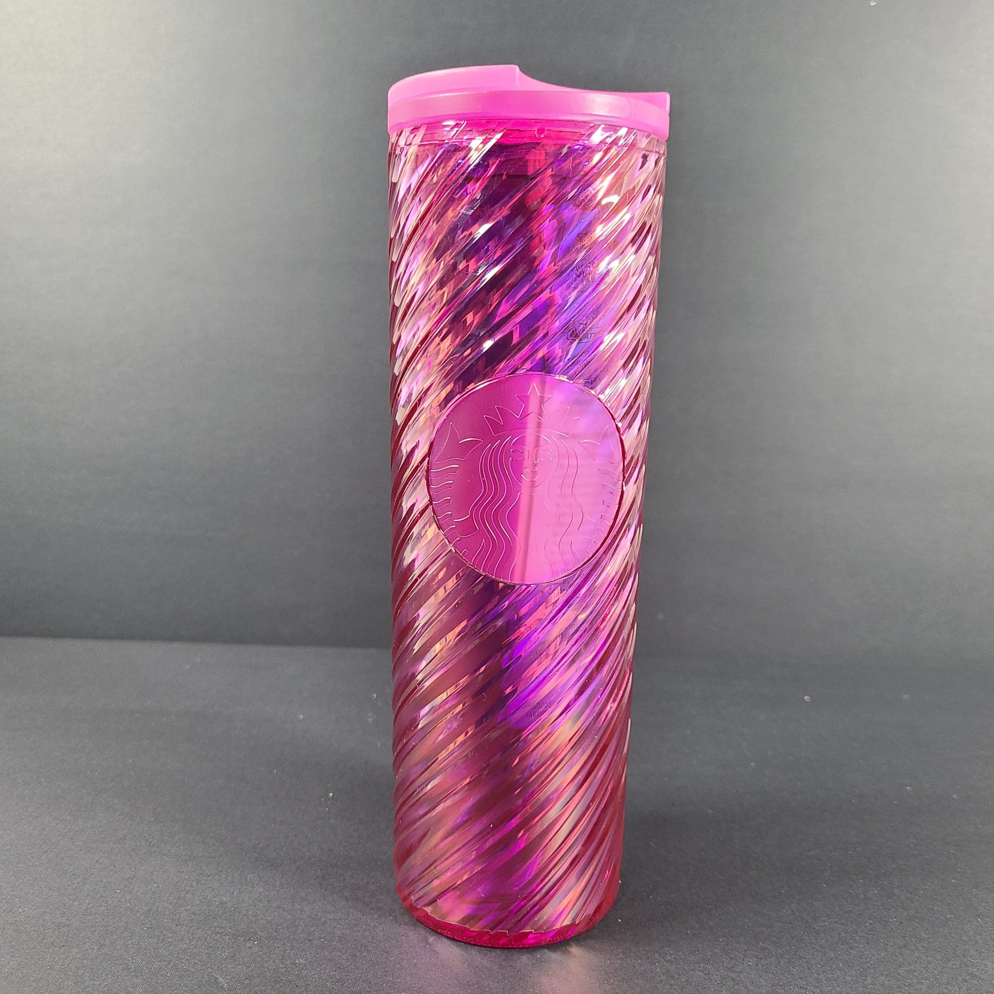 Starbucks 2022 Christmas Holiday Sangria Pink Spiral Textured Tumbler 16oz Cup