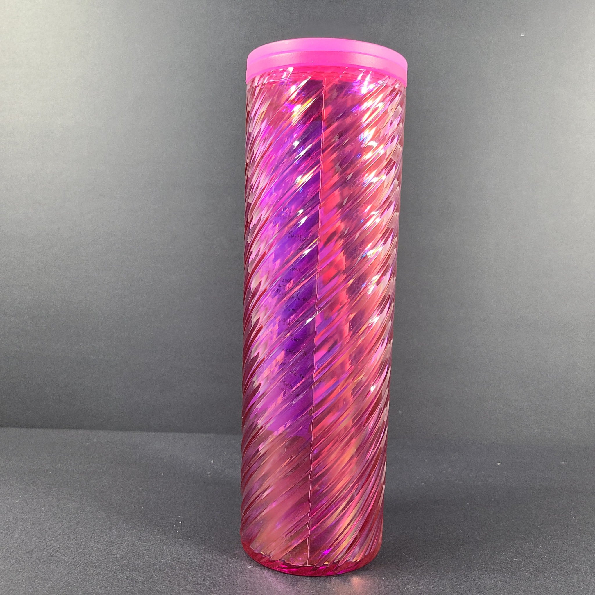 Starbucks 2022 Christmas Holiday Sangria Pink Spiral Textured Tumbler 16oz Cup