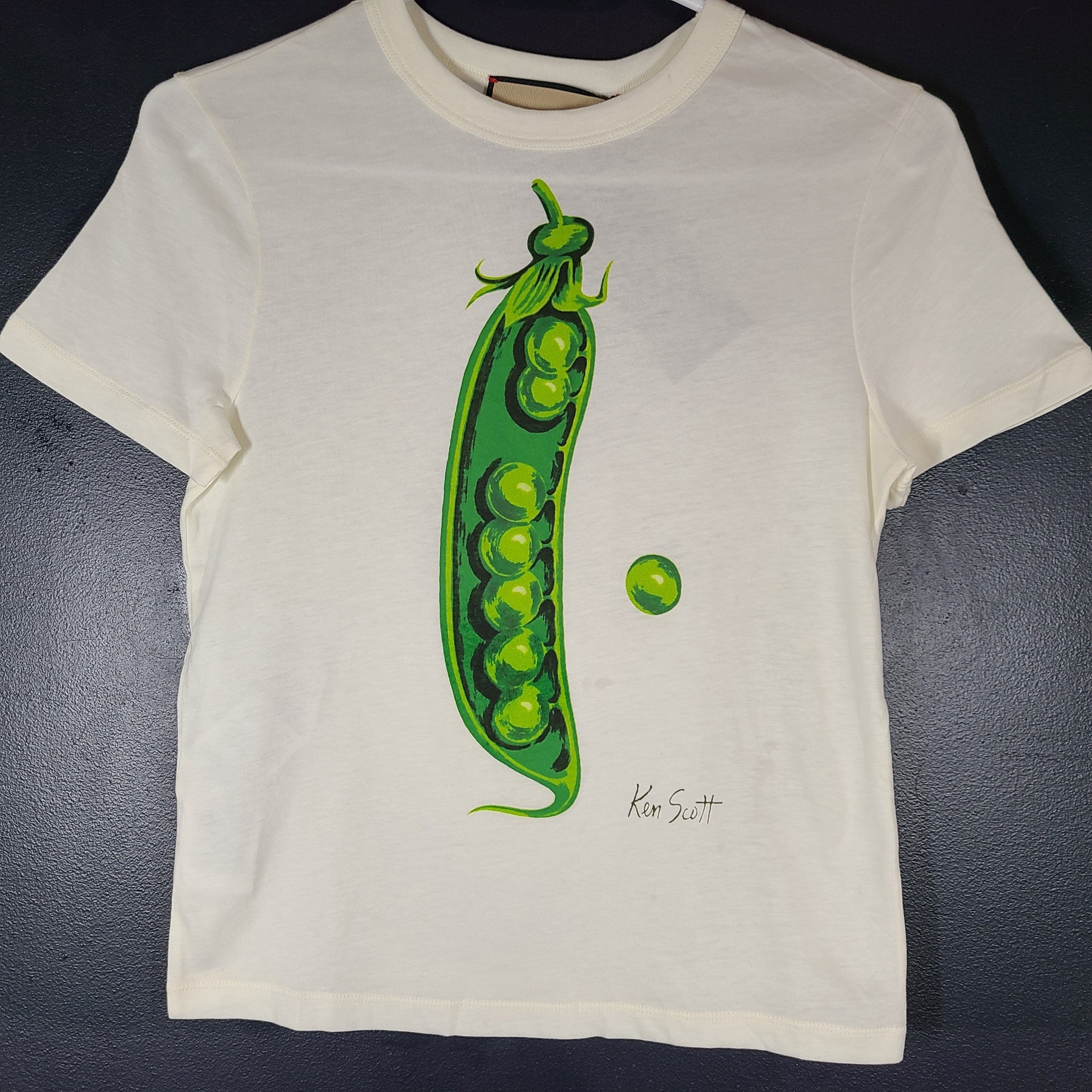 Gucci & Ken Scott Women's Pea Print T-Shirt Cotton 652000 Ivory XS NWT