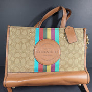 Coach Dempsey Tote 40 Signature Jacquard Stripe Coach Patch Bag Crossbody C5794