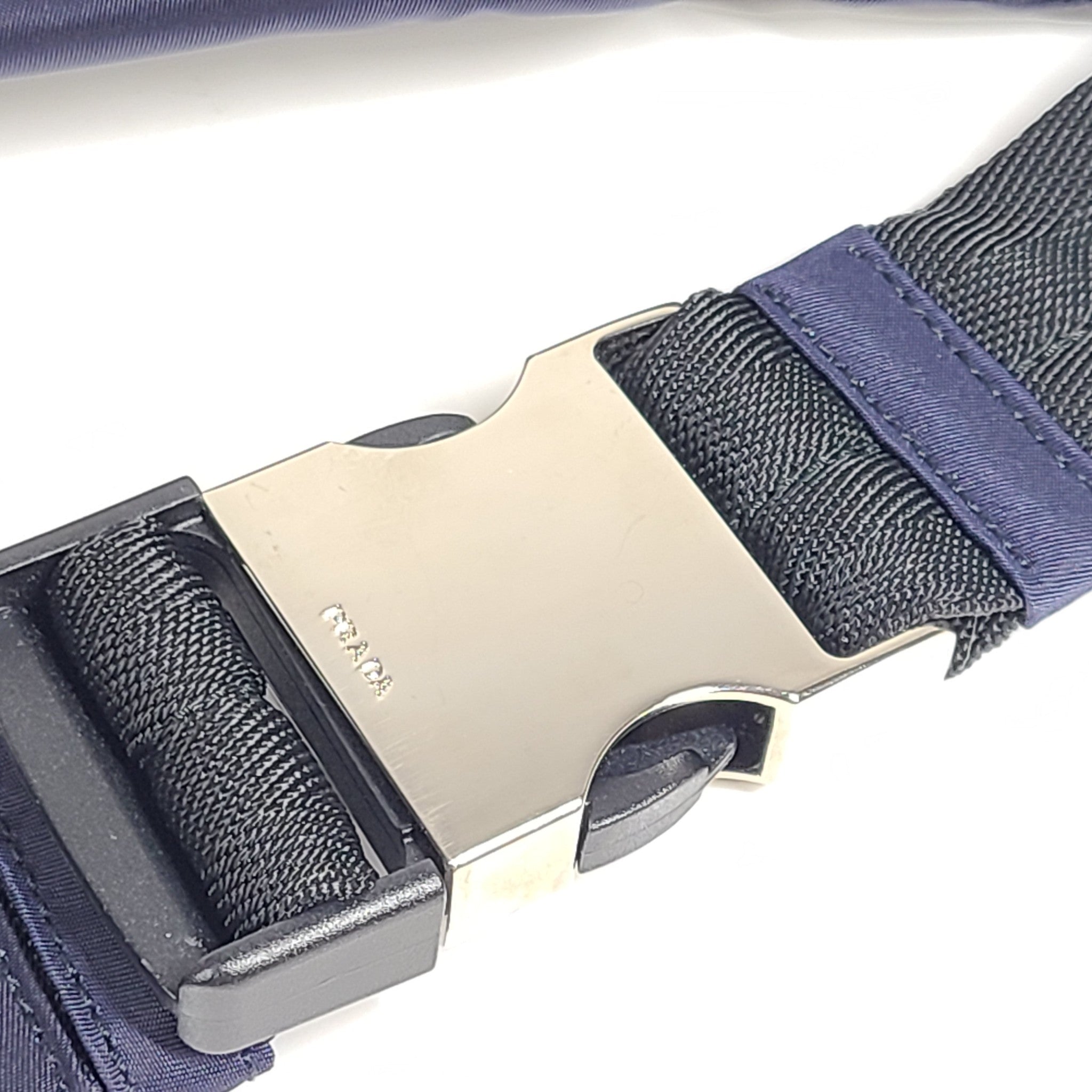 Prada Men's Marsupio Crossbody Belt Bag Tessuto Nylon Navy Blue