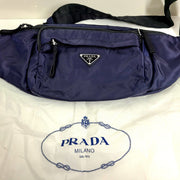 Prada Men's Marsupio Crossbody Belt Bag Tessuto Nylon Navy Blue