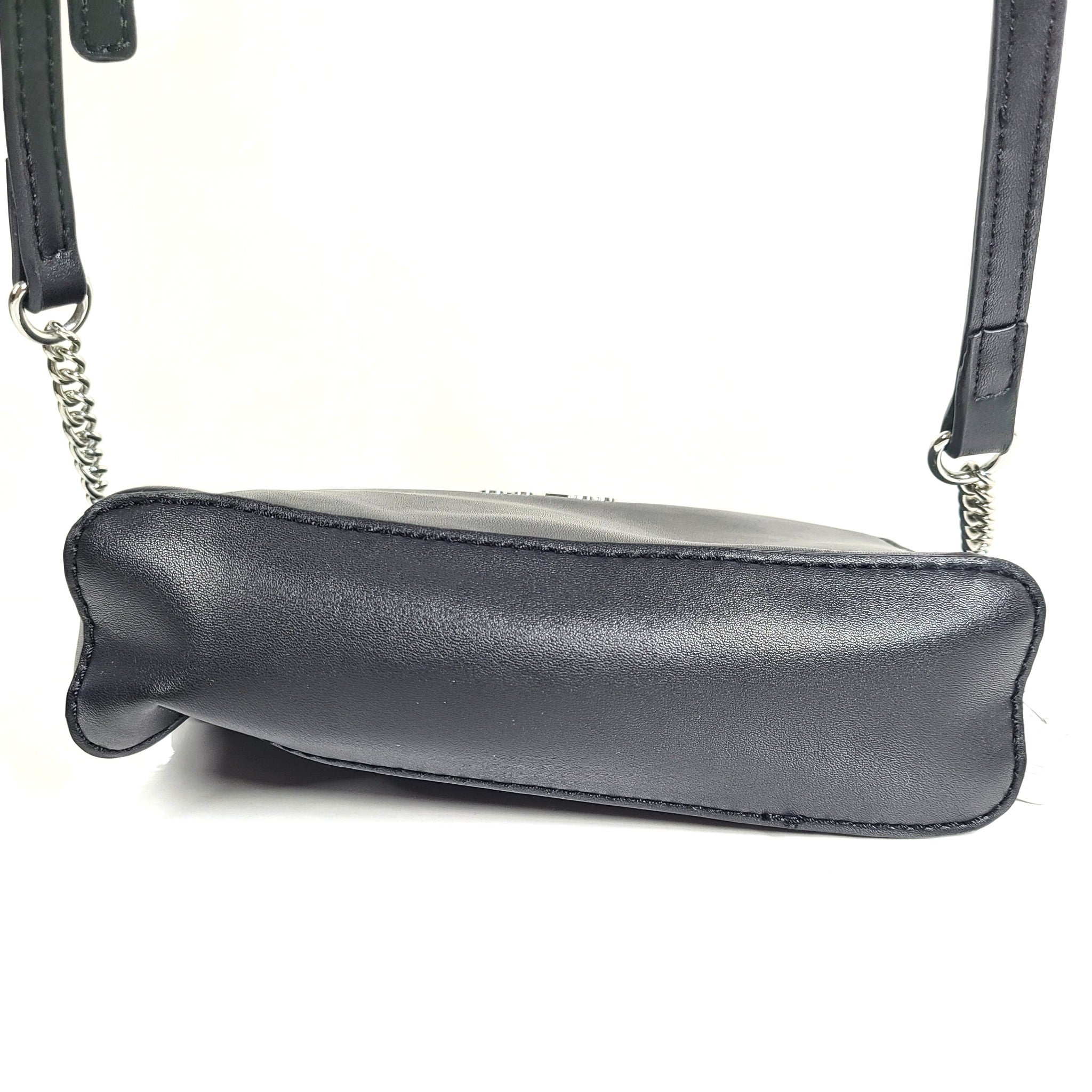 GUESS MCCLAIN Mini Crossbody Bag Top-Zip Multiple Pockets Faux Leather Black