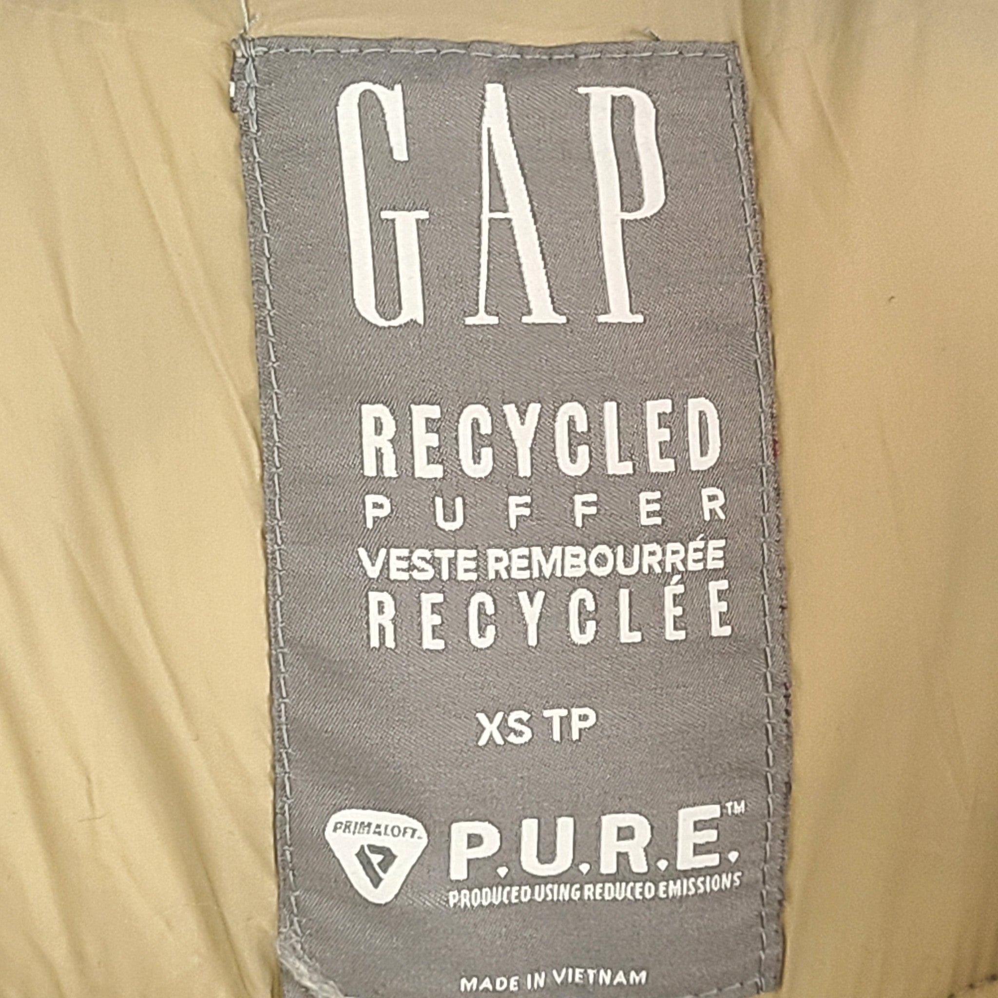 Gap Men's Recycled Big Hooded Puffer Jacket 456910 Mission Tan Size XS