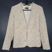 DKNY Women's Tie-Back Open Blazer Casual Elegant Gray Sz 2