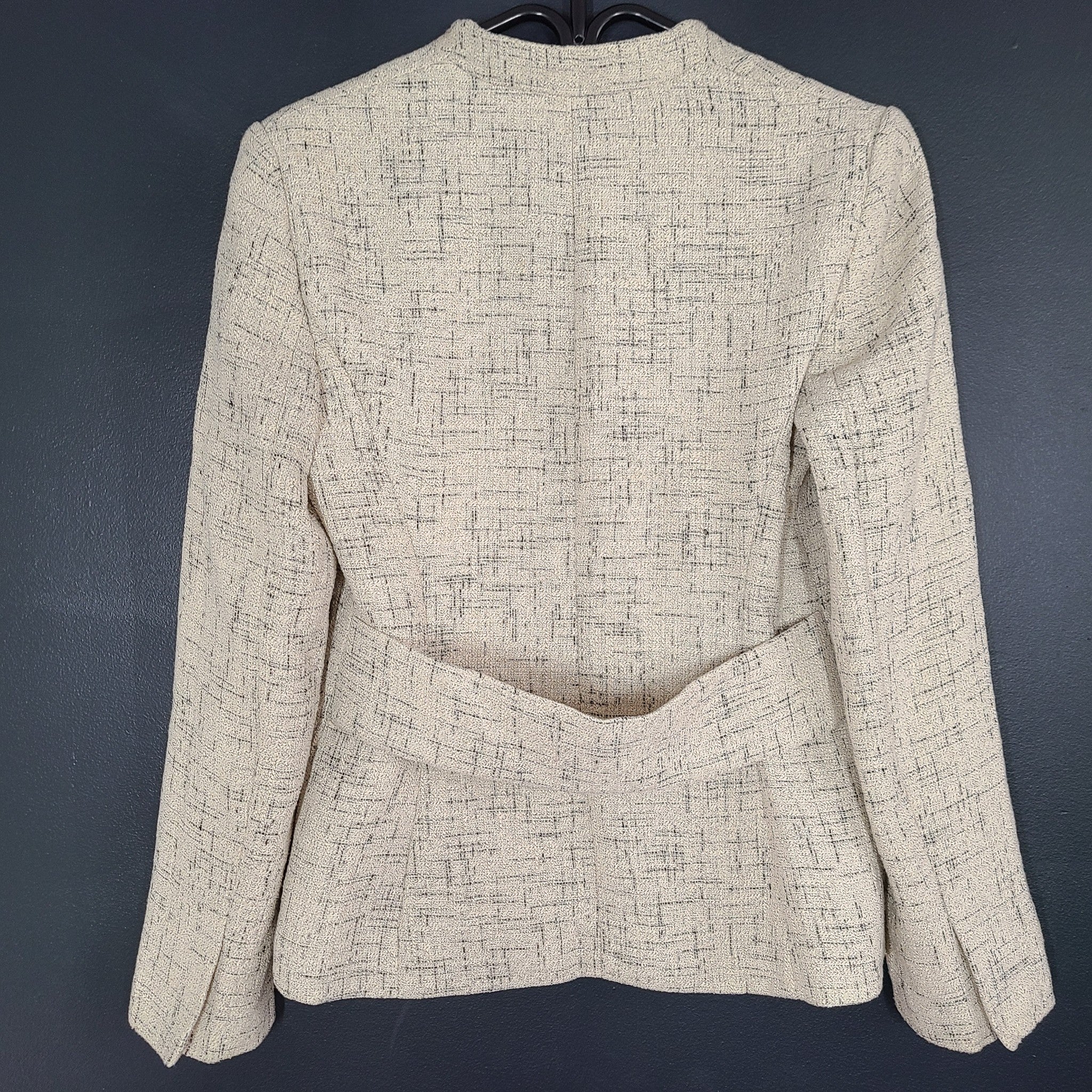 DKNY Women's Tie-Back Open Blazer Casual Elegant Gray Sz 2
