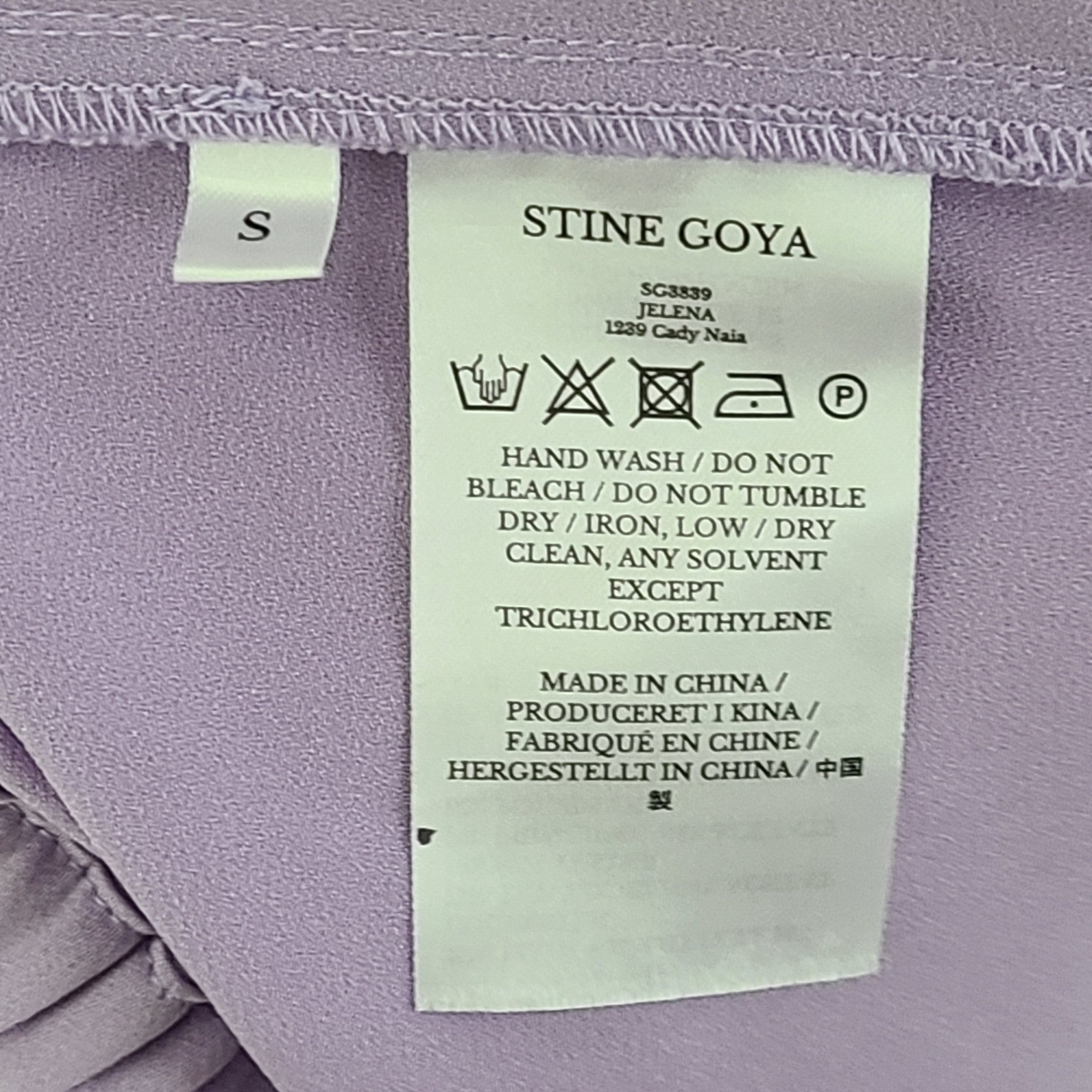 Stine Goya Women's Jelena Straight-Leg Mid Rise Pants Trousers Lilac Sz S