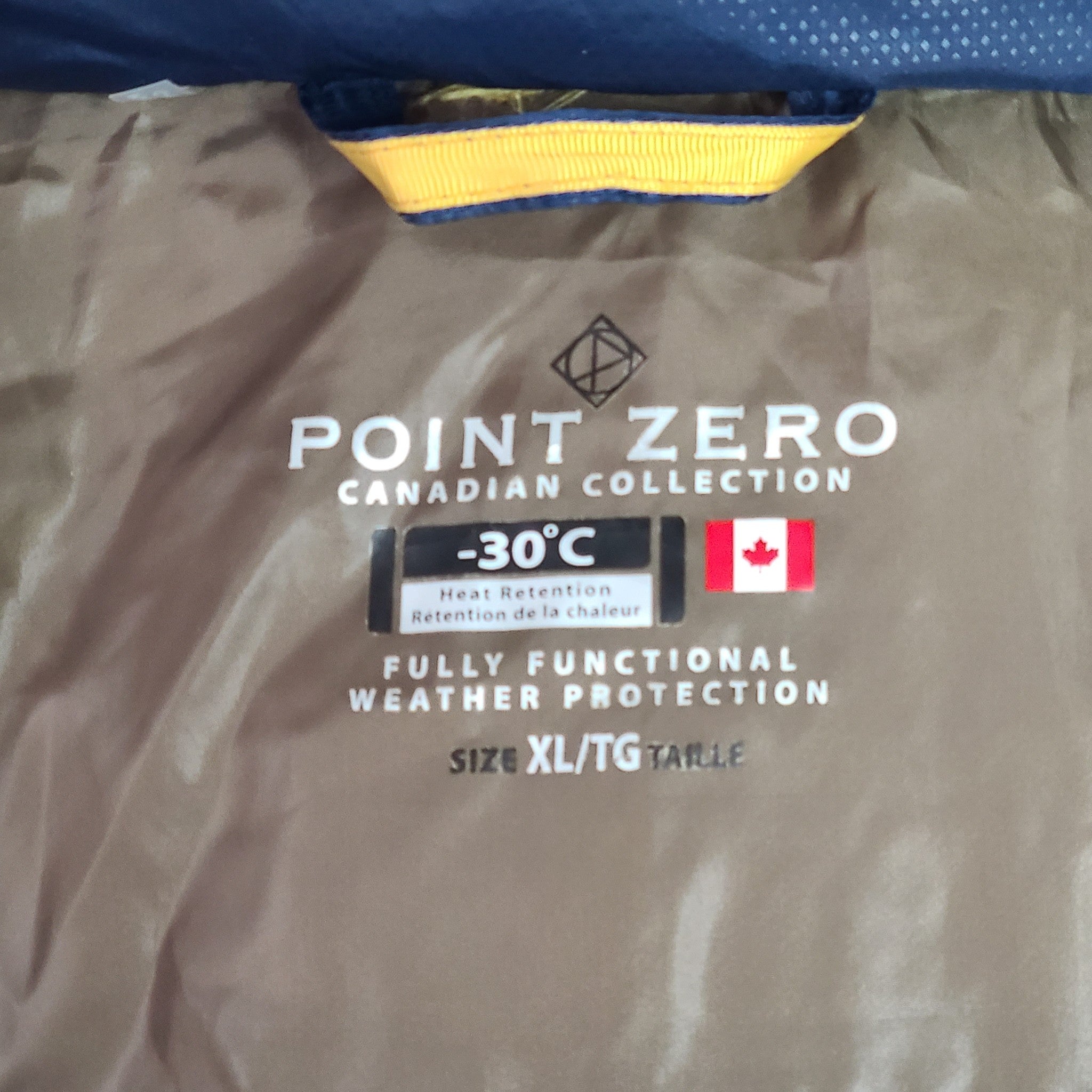 Point Zero Men's Carlyle Parka Puffer Jacket Bodywarmer Water-Repellent Blue XL