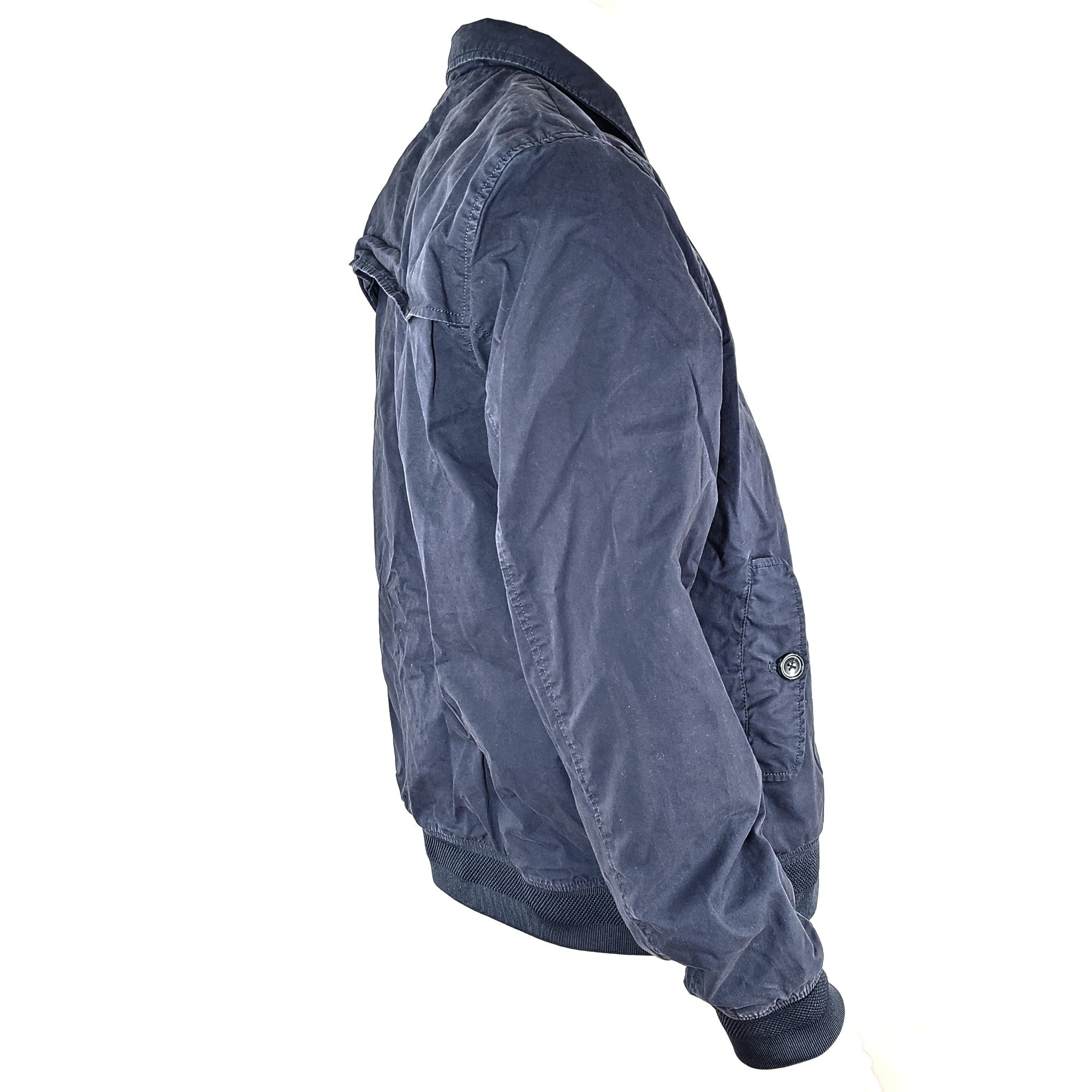 Emidio Tucci Men's Full Zip Jacket Lined Cotton Navy Blue Sz S