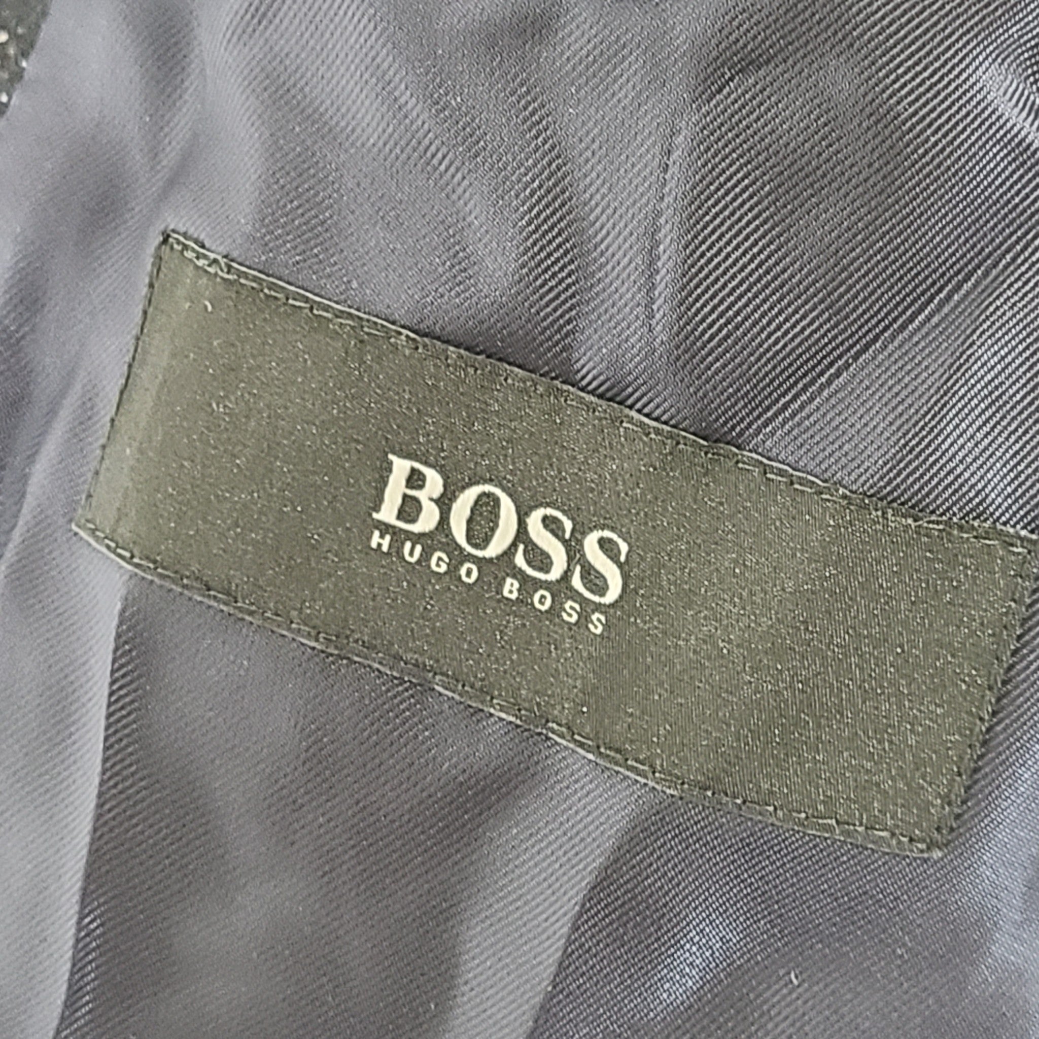 Hugo Boss Nobis 3 Men's Textured Wool Blend Two Button Blazer Black Sz 38R