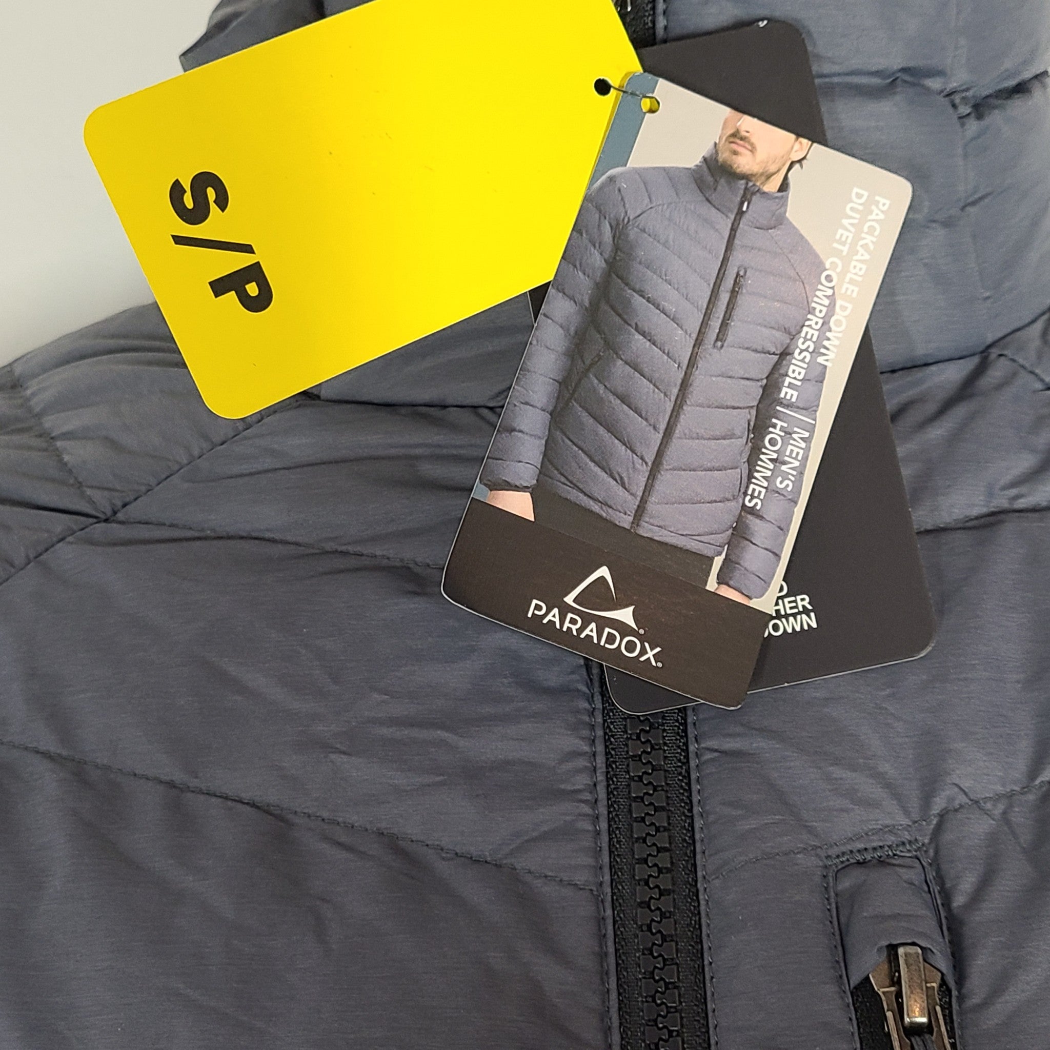 Paradox Men's Copper Packable Jacket Lightweight Puffer Duck Down Gray Sz S