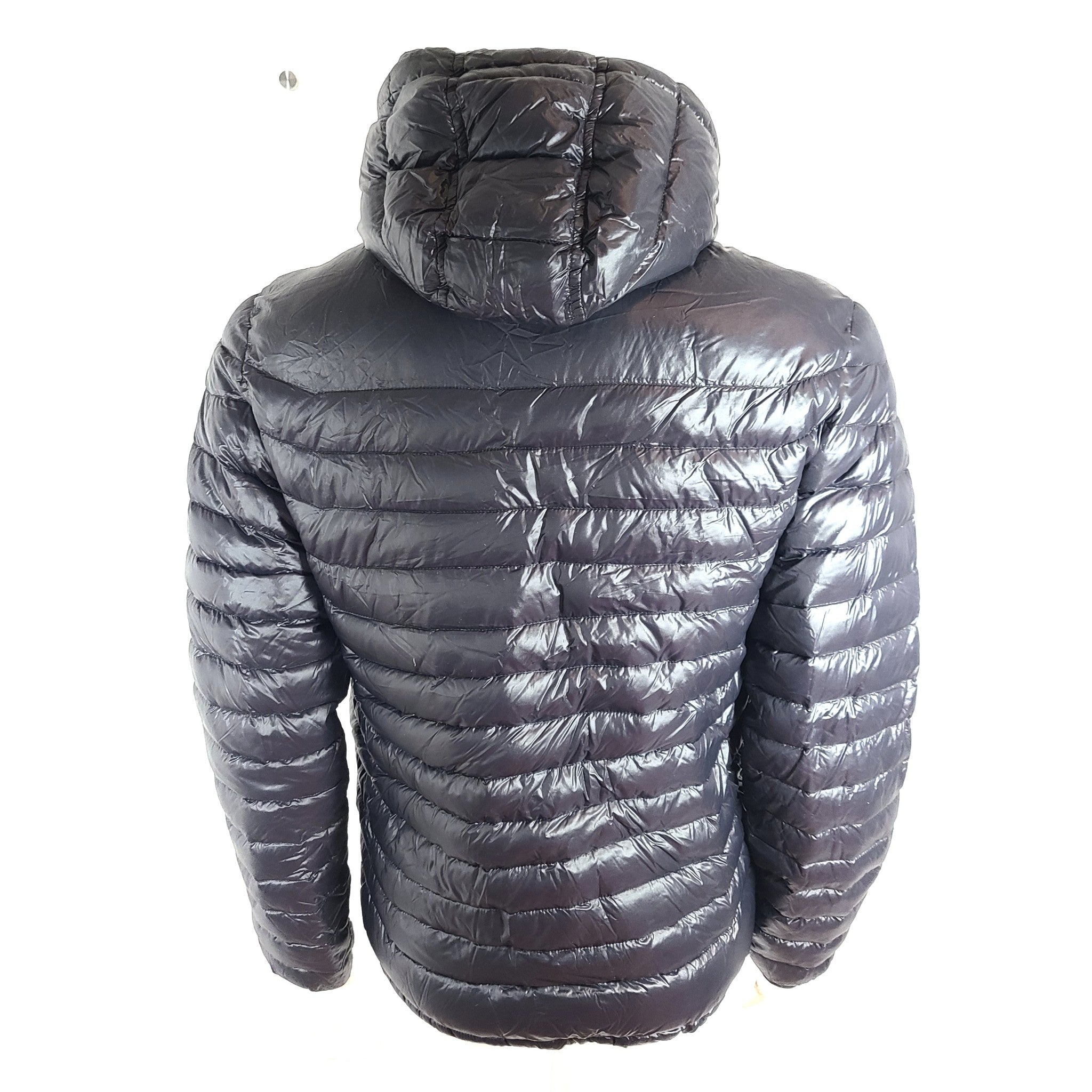 Lacordee Men's Hooded Jacket Down Nylon Filling Lightweight Black Sz S