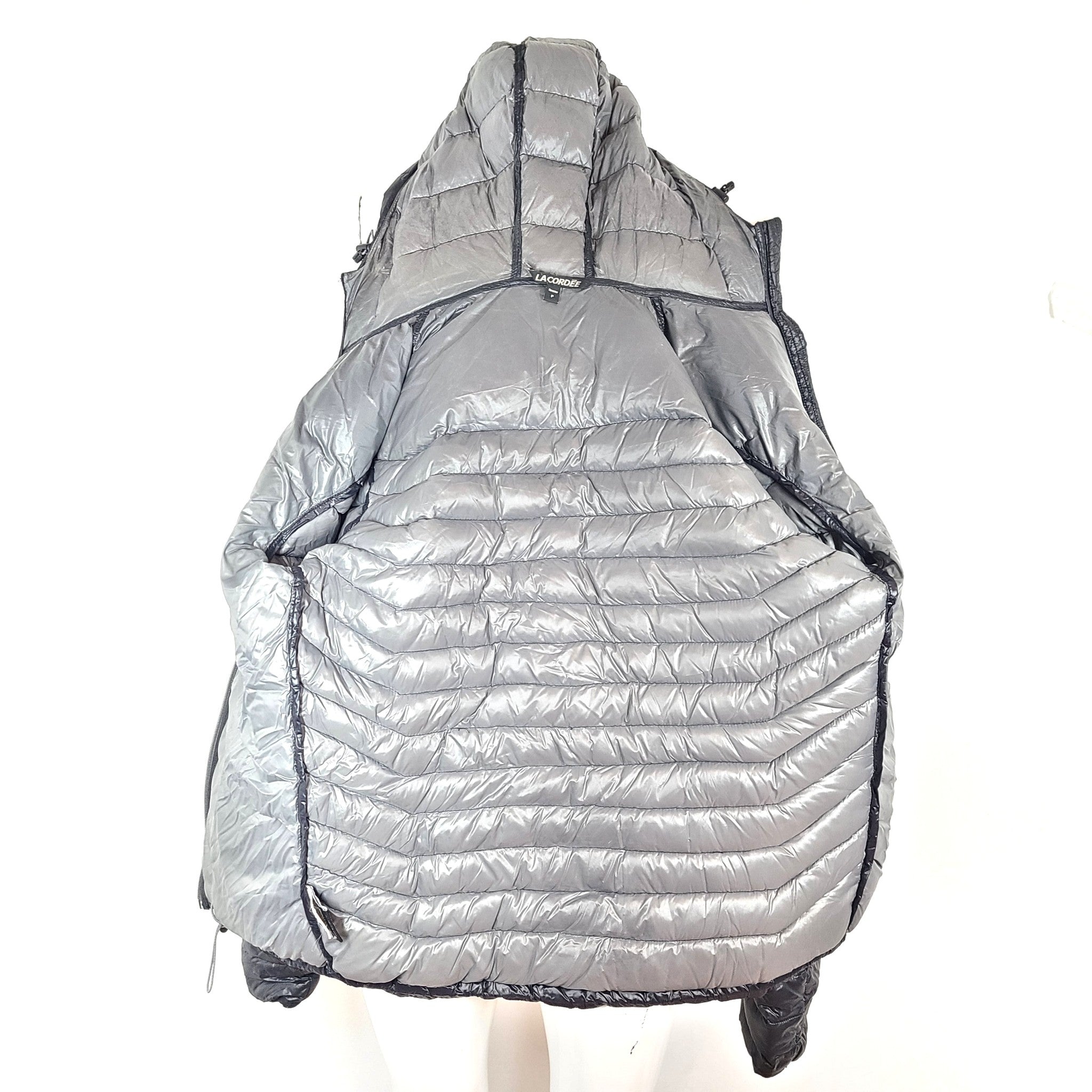 Lacordee Men's Hooded Jacket Down Nylon Filling Lightweight Black Sz S