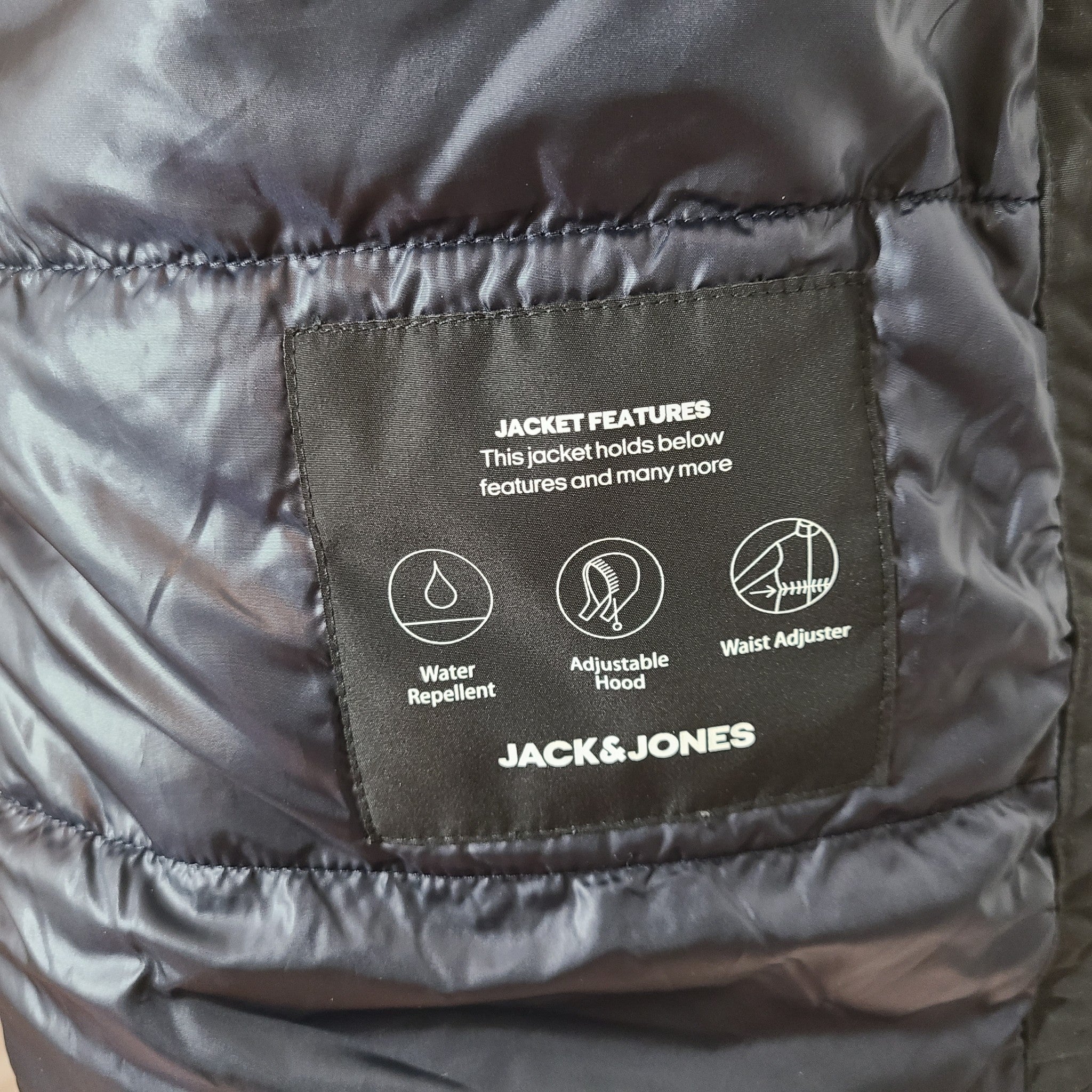 Jack & Jones Men's Wetland Parka Winter Coat Insulated Jacket Black Size XL