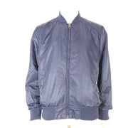 Guess Men's Bomber Jacket Nylon Embroidered Navy Blue Sz L READ