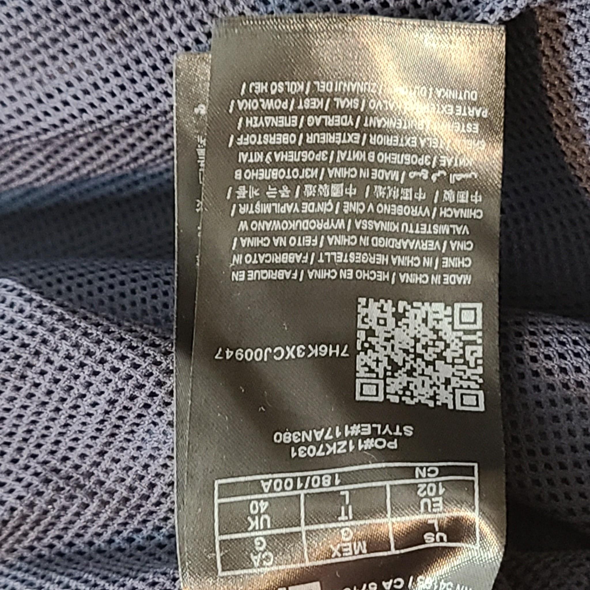 Guess Men's Bomber Jacket Nylon Embroidered Navy Blue Sz L READ