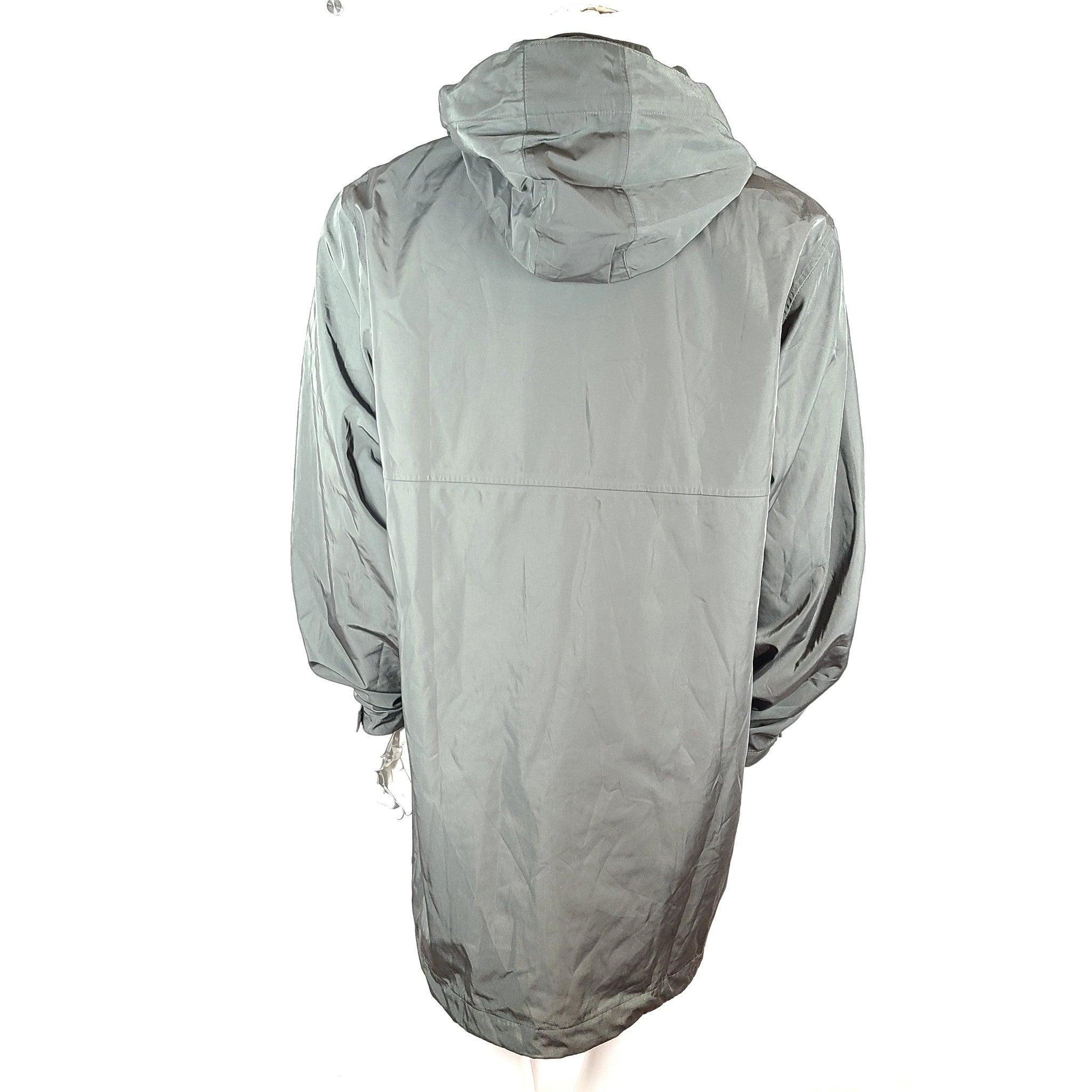 Bimini Bay Men's Mid-Length Rain Coat Jacket Windbreaker Packable Hood Green XL