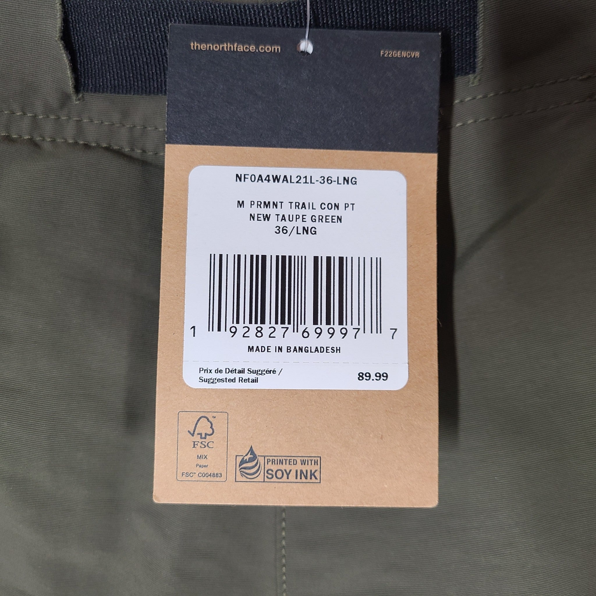 The North Face TNF Men's Paramount Trail Convertible Pants NF0A4WAL Green Sz 36