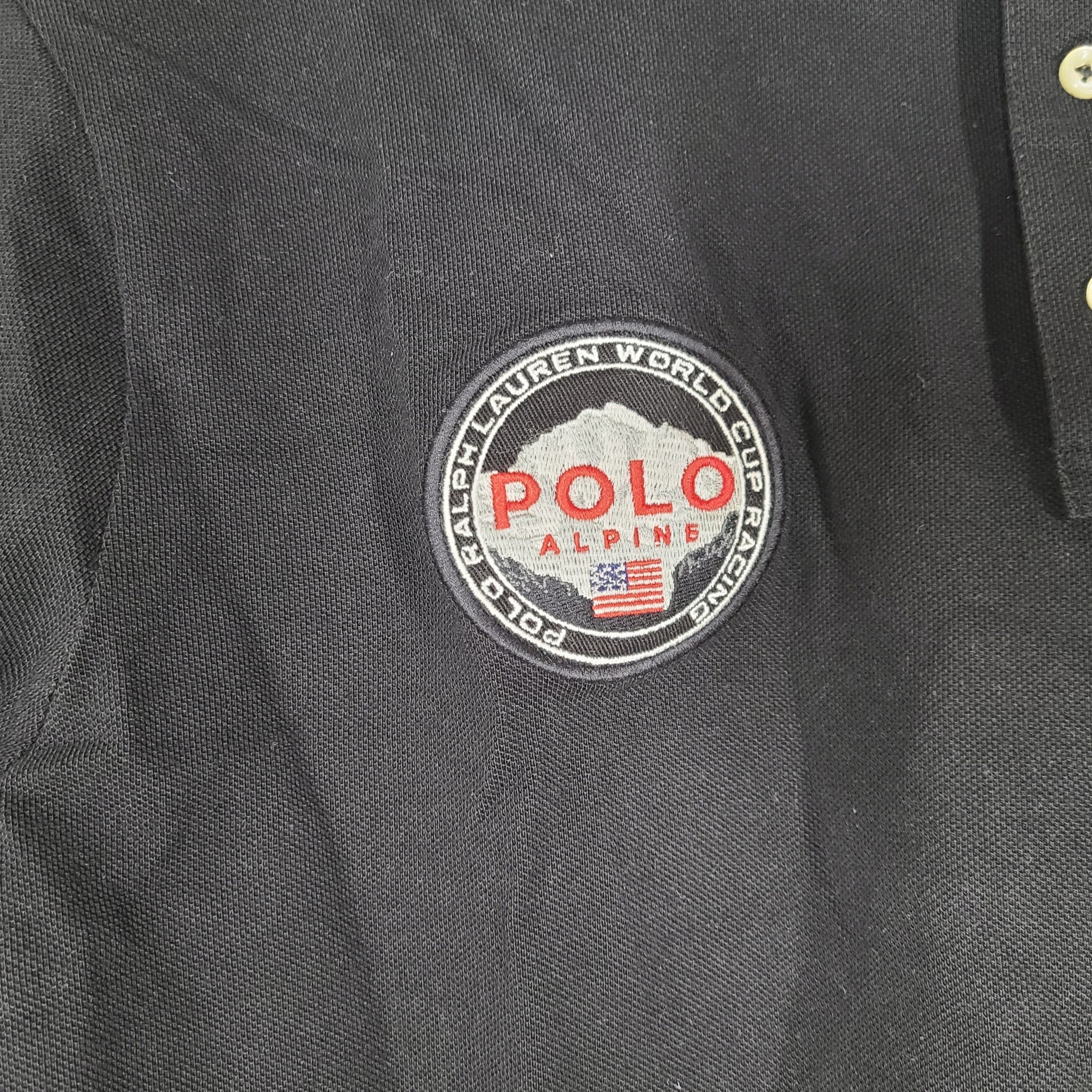 Polo Ralph Lauren Men's Custom Slim Fit Alpine Racing Polo Short Sleeve Black XL