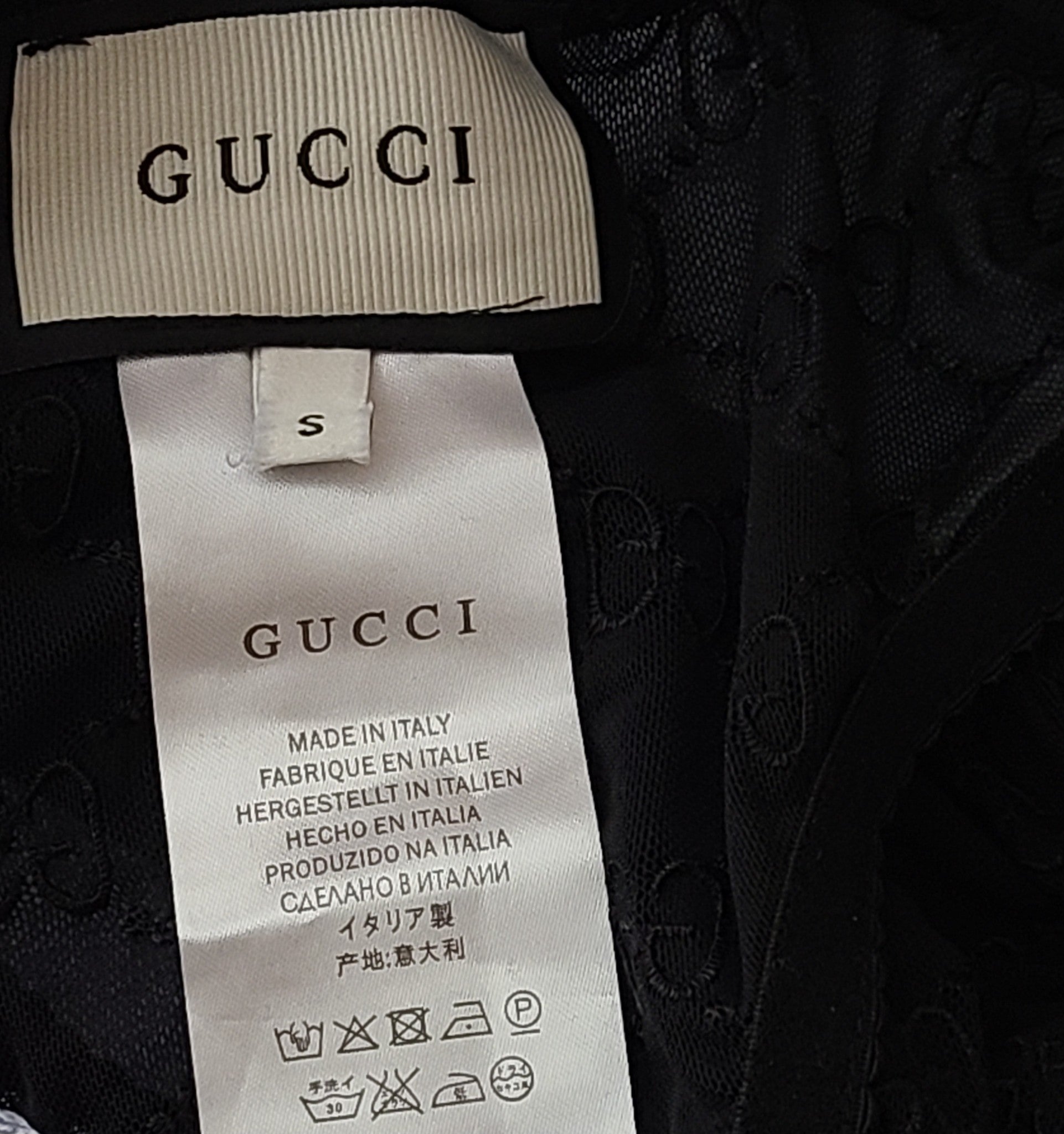 Gucci Woman GG Logo Sheer-Lace Lingerie Panties Underwear Stretch Black Sz S NEW