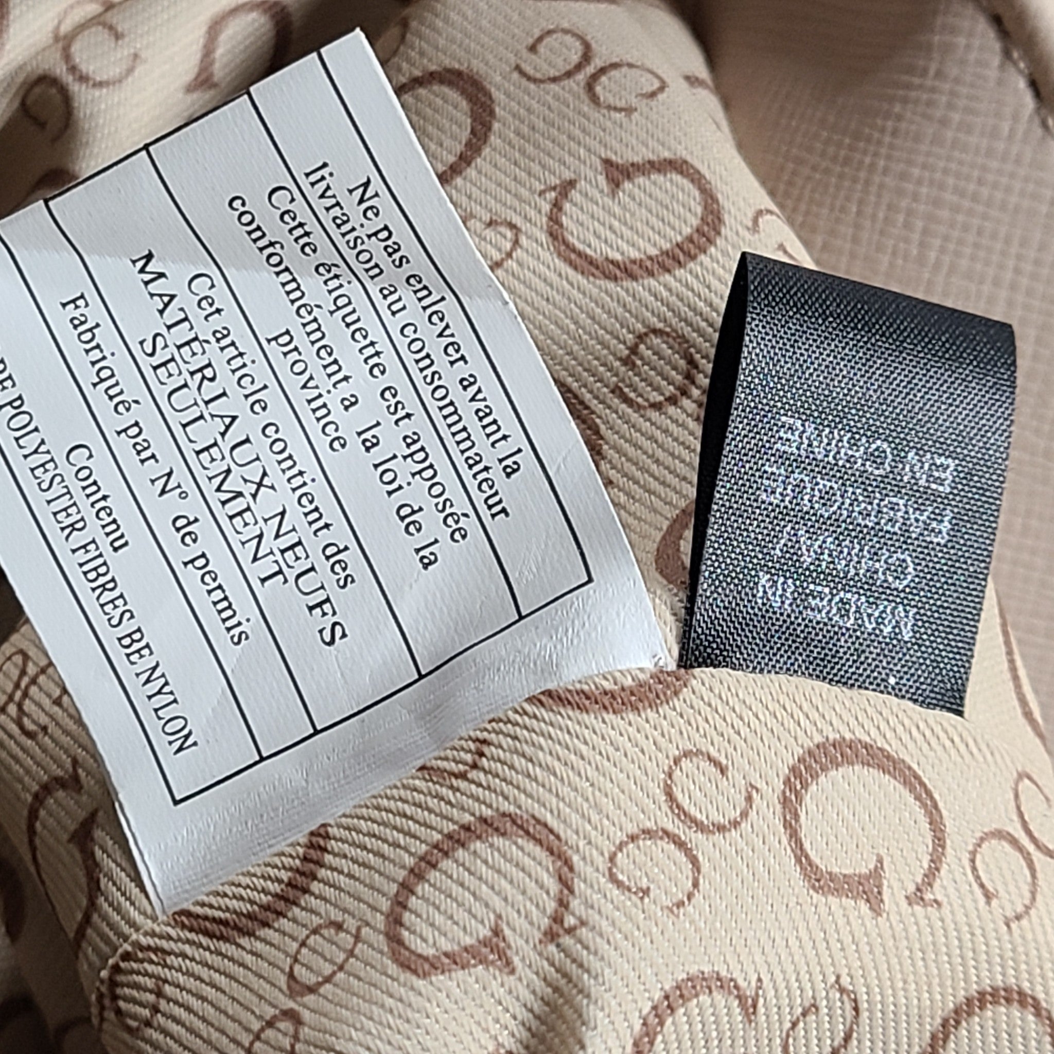 GUESS Diem Logo Tote Bag Monogram Print Shoulder Strap Rose Pink Beige Metallic