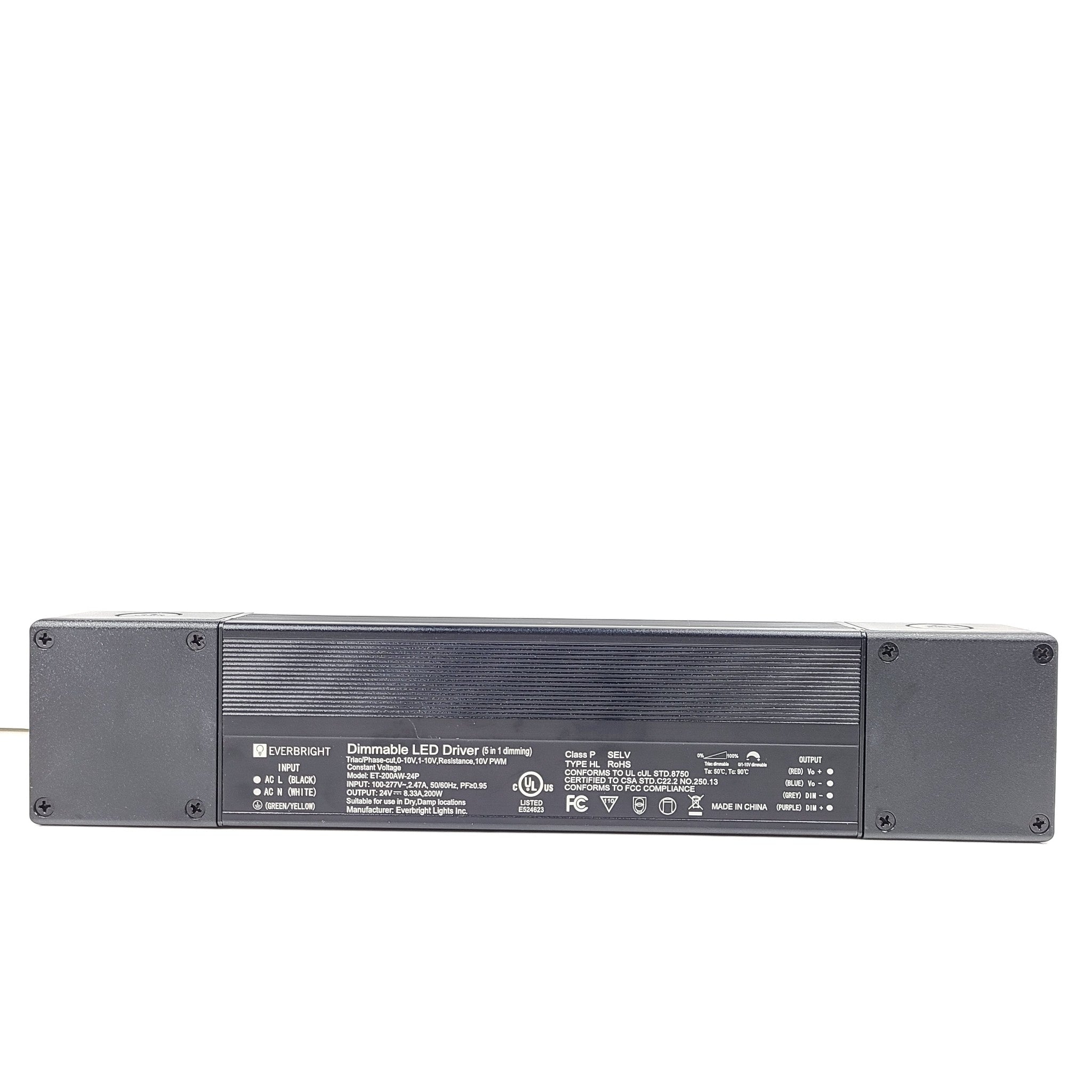 Everbright 200W Dimmable LED Driver (5 in 1 dimming) ET-200AW-24P