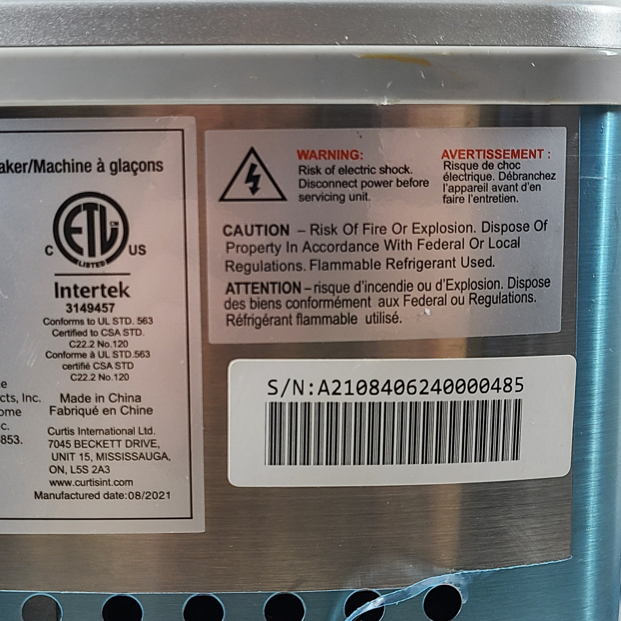 FRIGIDAIRE Self Cleaning Stainless Steel Ice Maker EFIC120-SS-SC