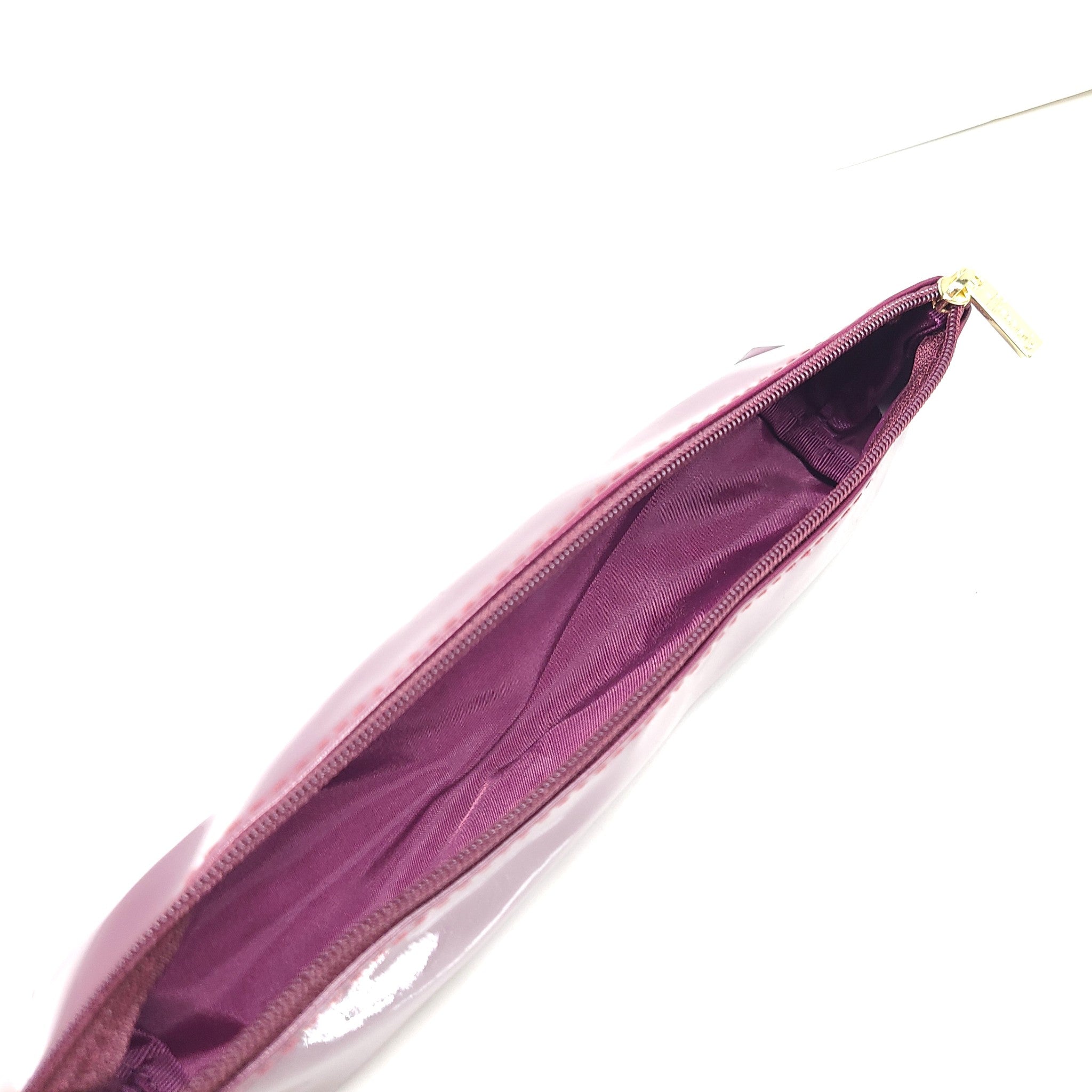 Harrods Logo Pencil Case Patent Burgundy Red