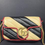 Gucci GG Marmont Bag Super Mini Flap Torchon Matelasse Diagonal Striped 574969