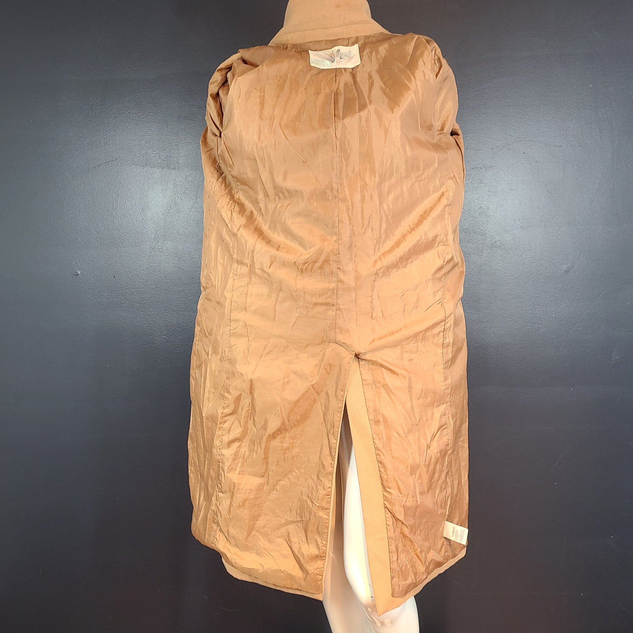 Kimchi Blue Women's Soft Coat Lapel Double Breasted Collar Beige Sz S