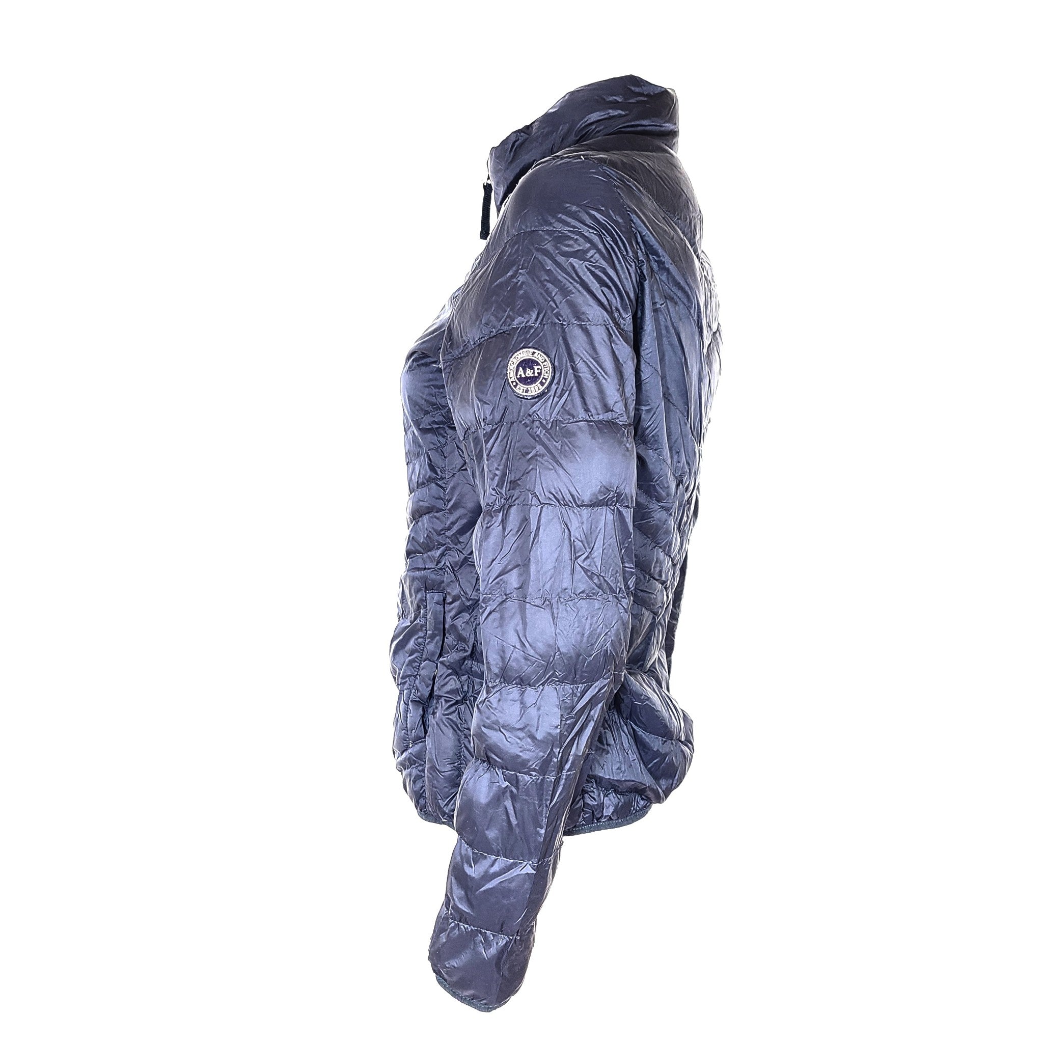 Abercrombie & Fitch Women's Light Puffer Jacket Coat Dark Blue Sz S