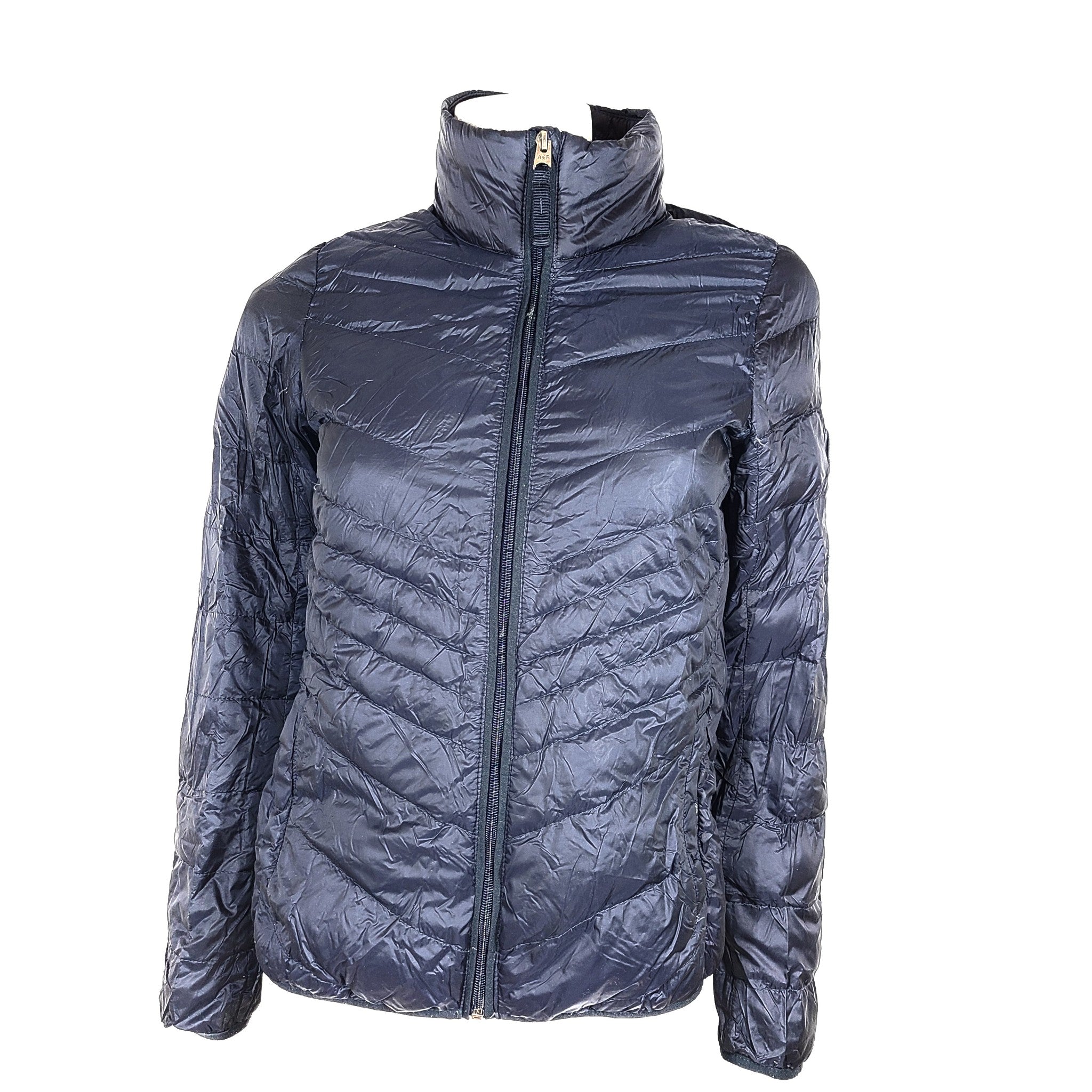 Abercrombie & Fitch Women's Light Puffer Jacket Coat Dark Blue Sz S