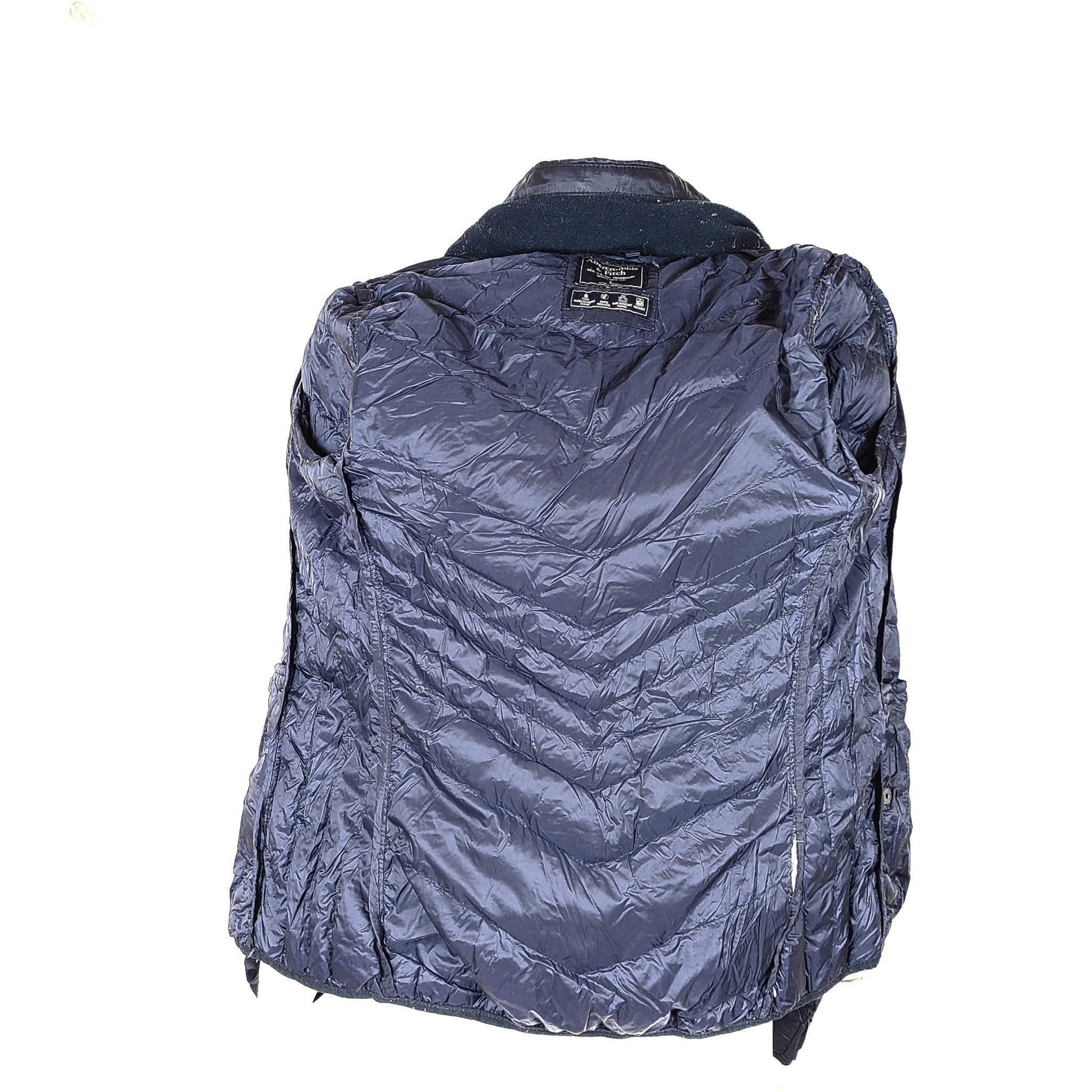 Abercrombie & Fitch Women's Light Puffer Jacket Coat Dark Blue Sz S