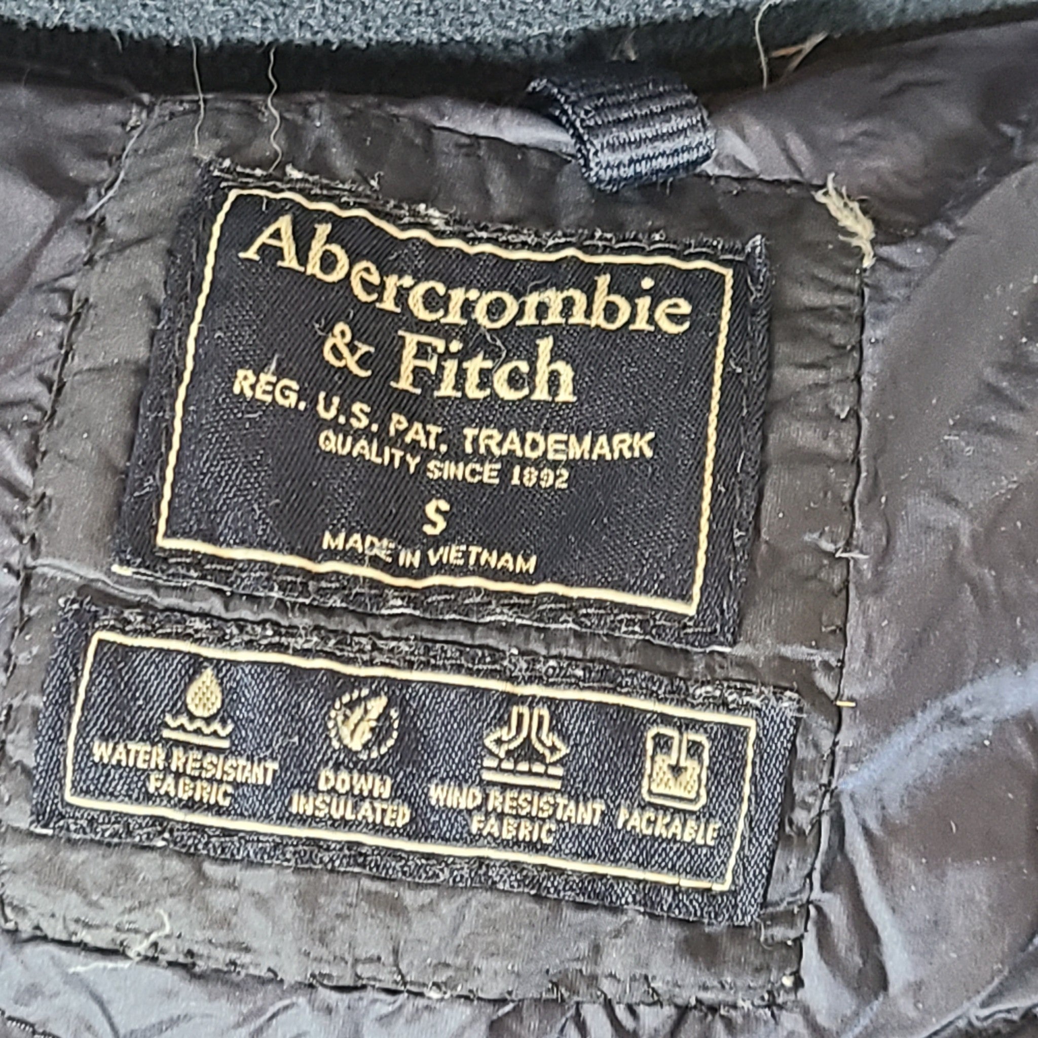 Abercrombie & Fitch Women's Light Puffer Jacket Coat Dark Blue Sz S