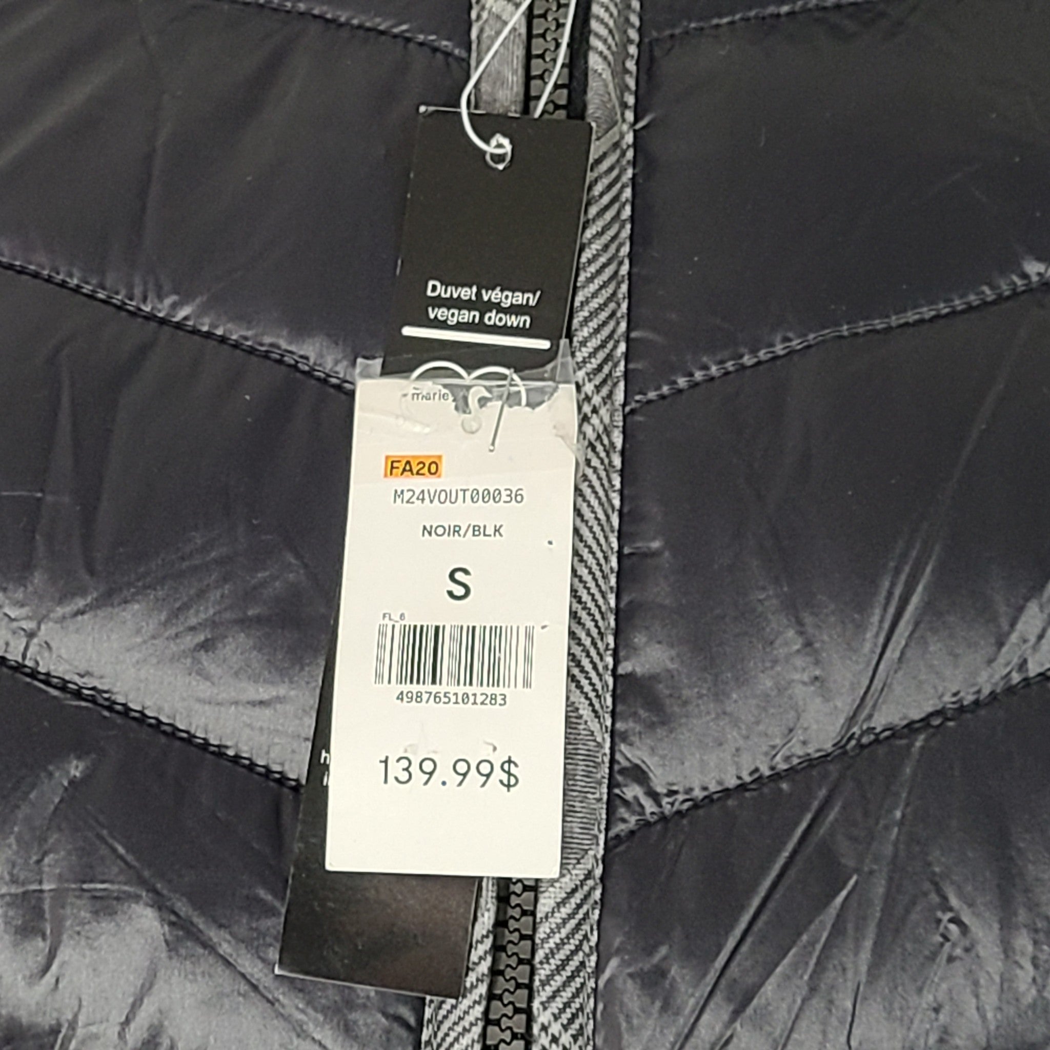 Marie Claire Women's Quilted Puffer Short Jacket Nylon Shell Black S