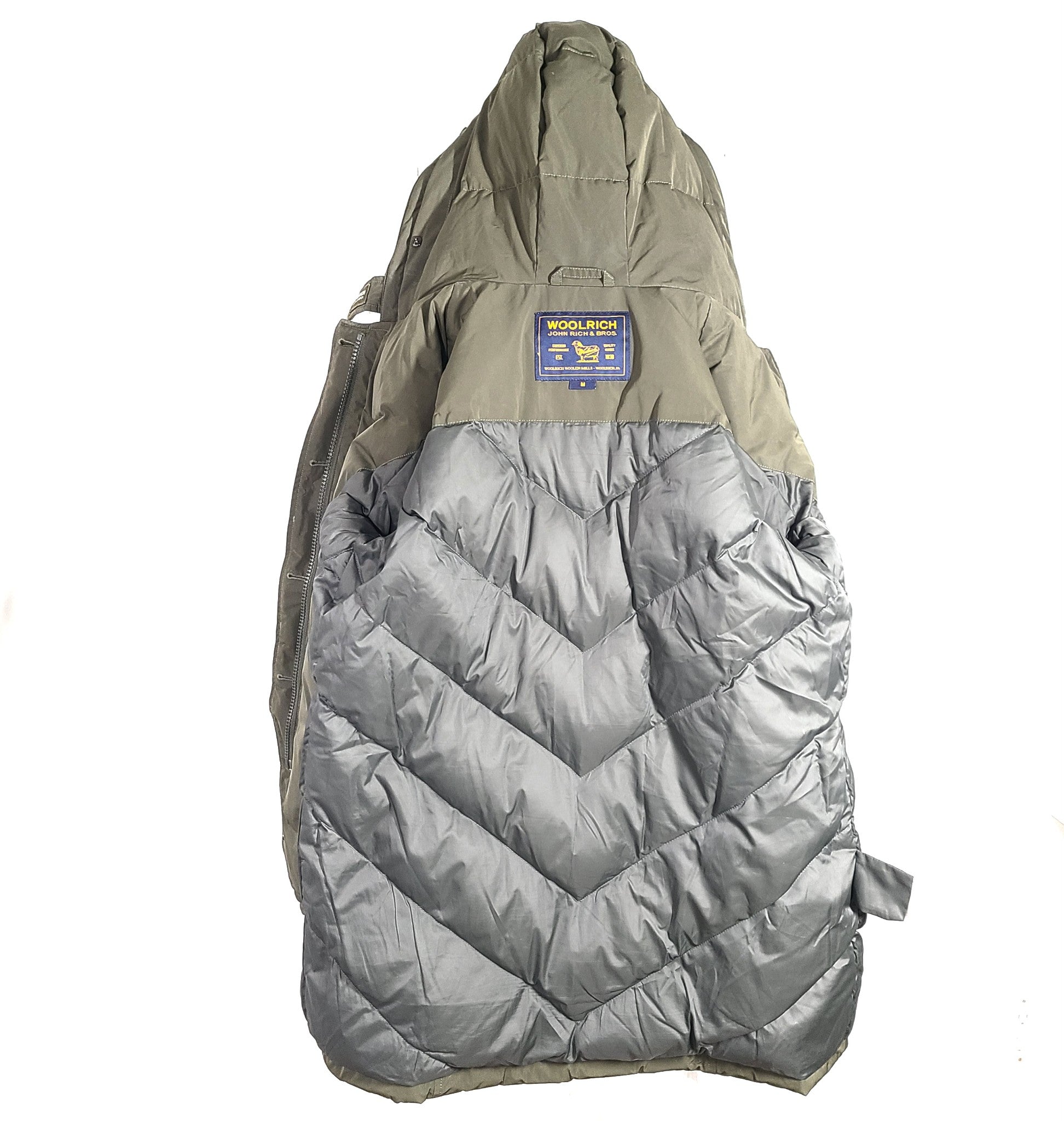 Woolrich Women's Arctic Down Parka in Urban Touch Dark Olive Green Sz M - NO FUR